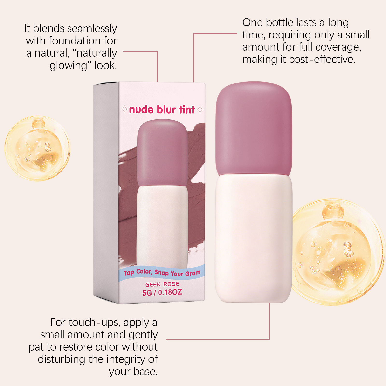 Matte Blush Lip Tint Gray Fig Rose Natural Makeup Effect Long Lasting Moisturizing Hydrating Facial Cosmetics