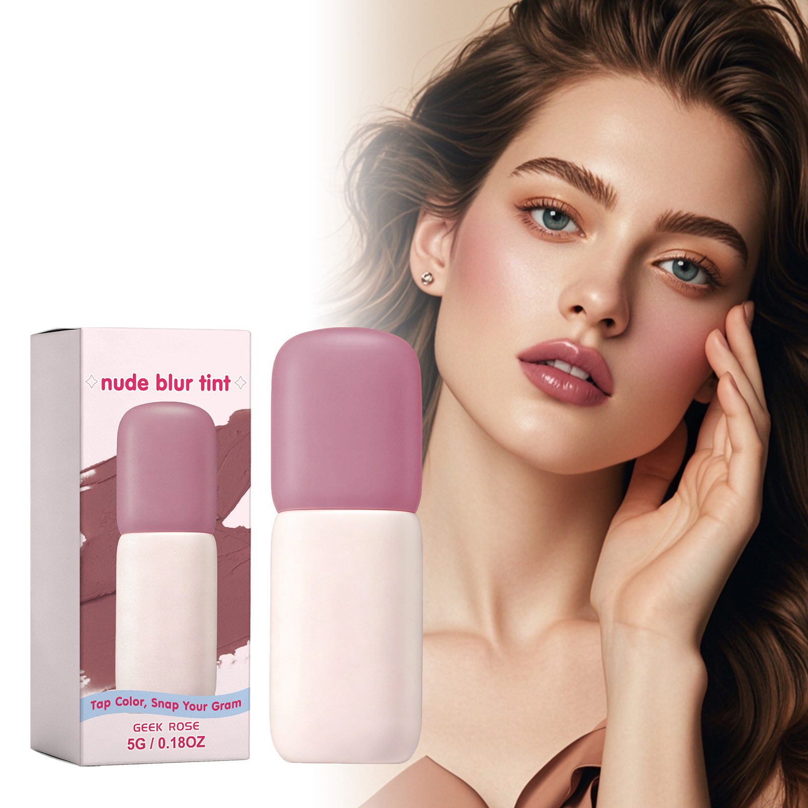 Matte Blush Lip Tint Gray Fig Rose Natural Makeup Effect Long Lasting Moisturizing Hydrating Facial Cosmetics