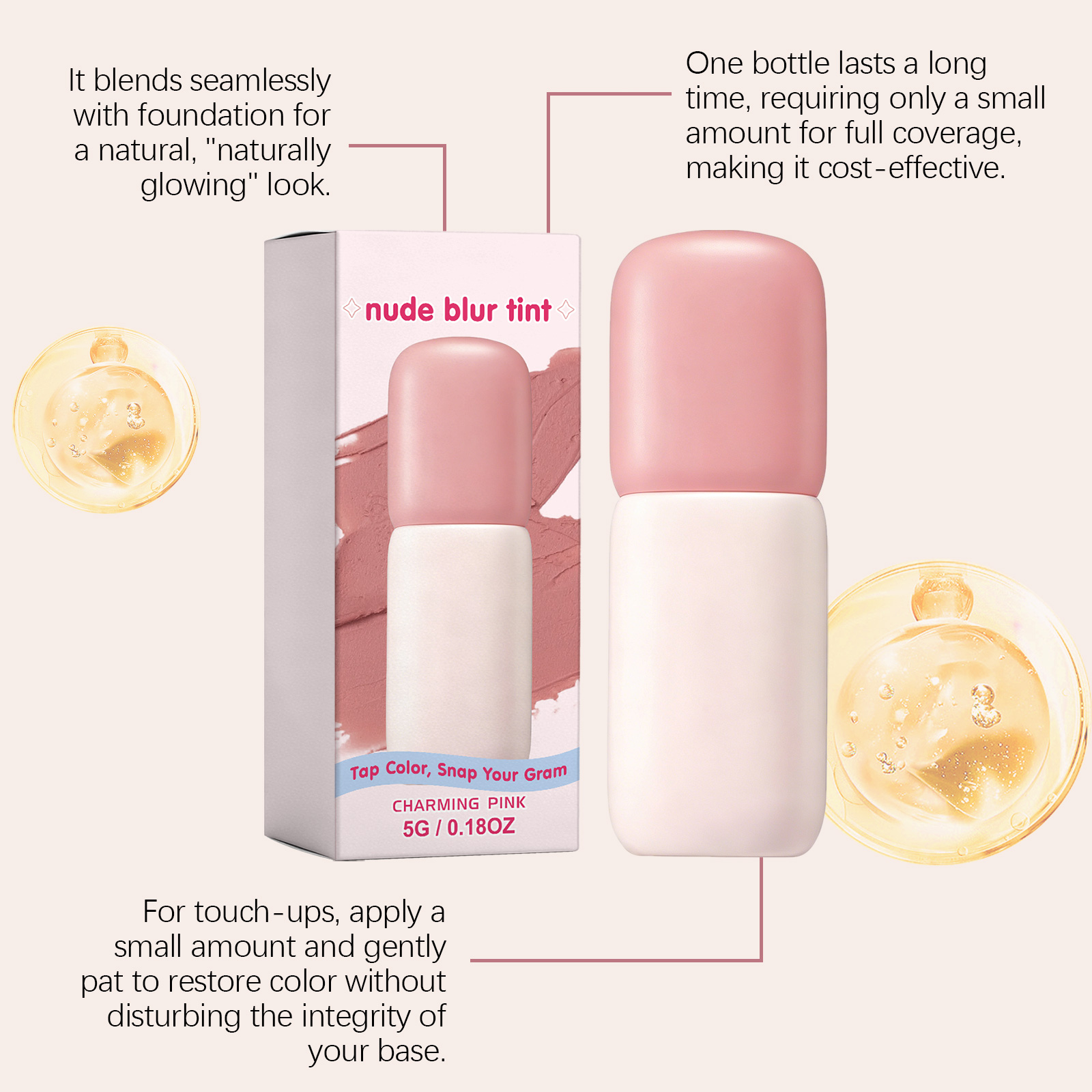 (Lovely Fig) Matte Blush Lip Tint Gray Fig Rose Natural Makeup Effect Long Lasting Moisturizing Hydrating Facial Cosmetics