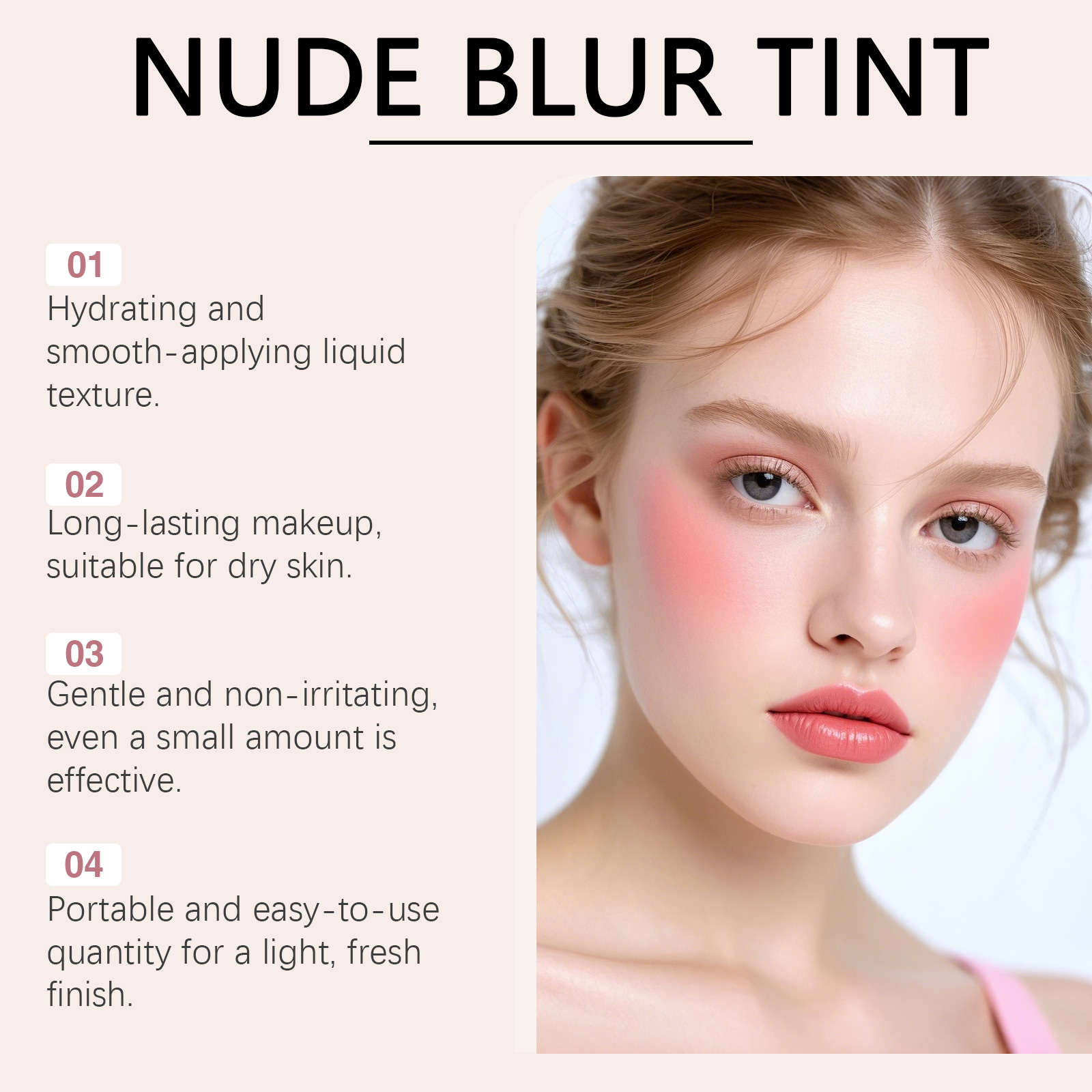 (Lovely Fig) Matte Blush Lip Tint Gray Fig Rose Natural Makeup Effect Long Lasting Moisturizing Hydrating Facial Cosmetics