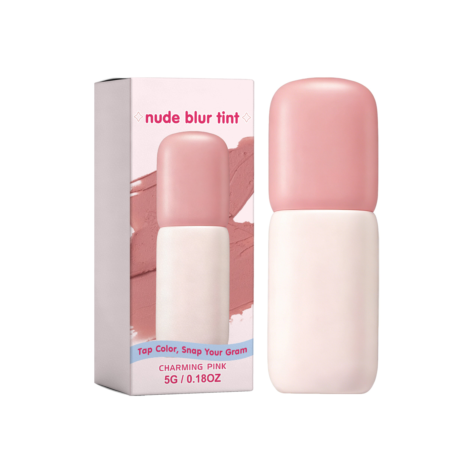 (Lovely Fig) Matte Blush Lip Tint Gray Fig Rose Natural Makeup Effect Long Lasting Moisturizing Hydrating Facial Cosmetics