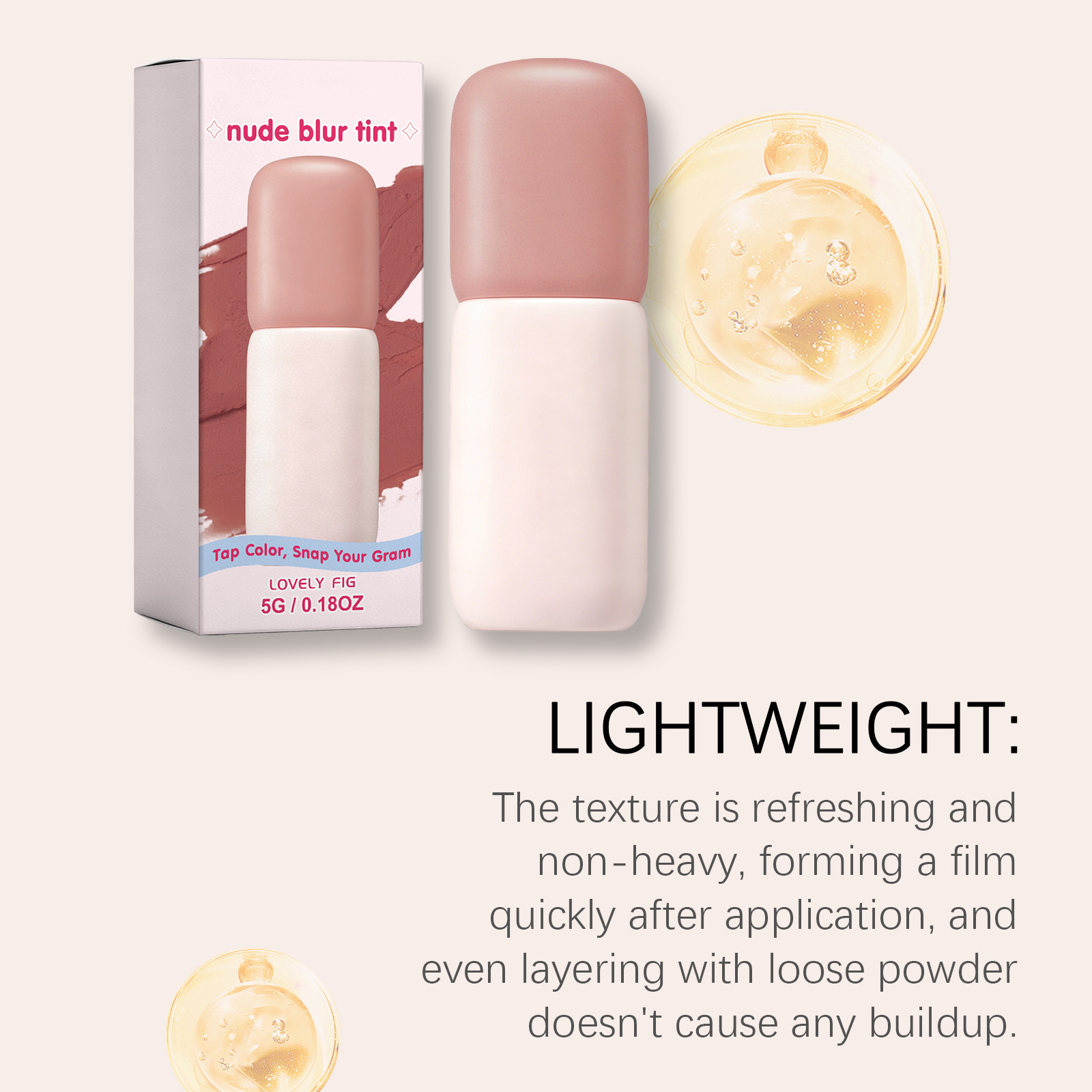 (Lovely Fig) Matte Blush Lip Tint Gray Fig Rose Natural Makeup Effect Long Lasting Moisturizing Hydrating Facial Cosmetics