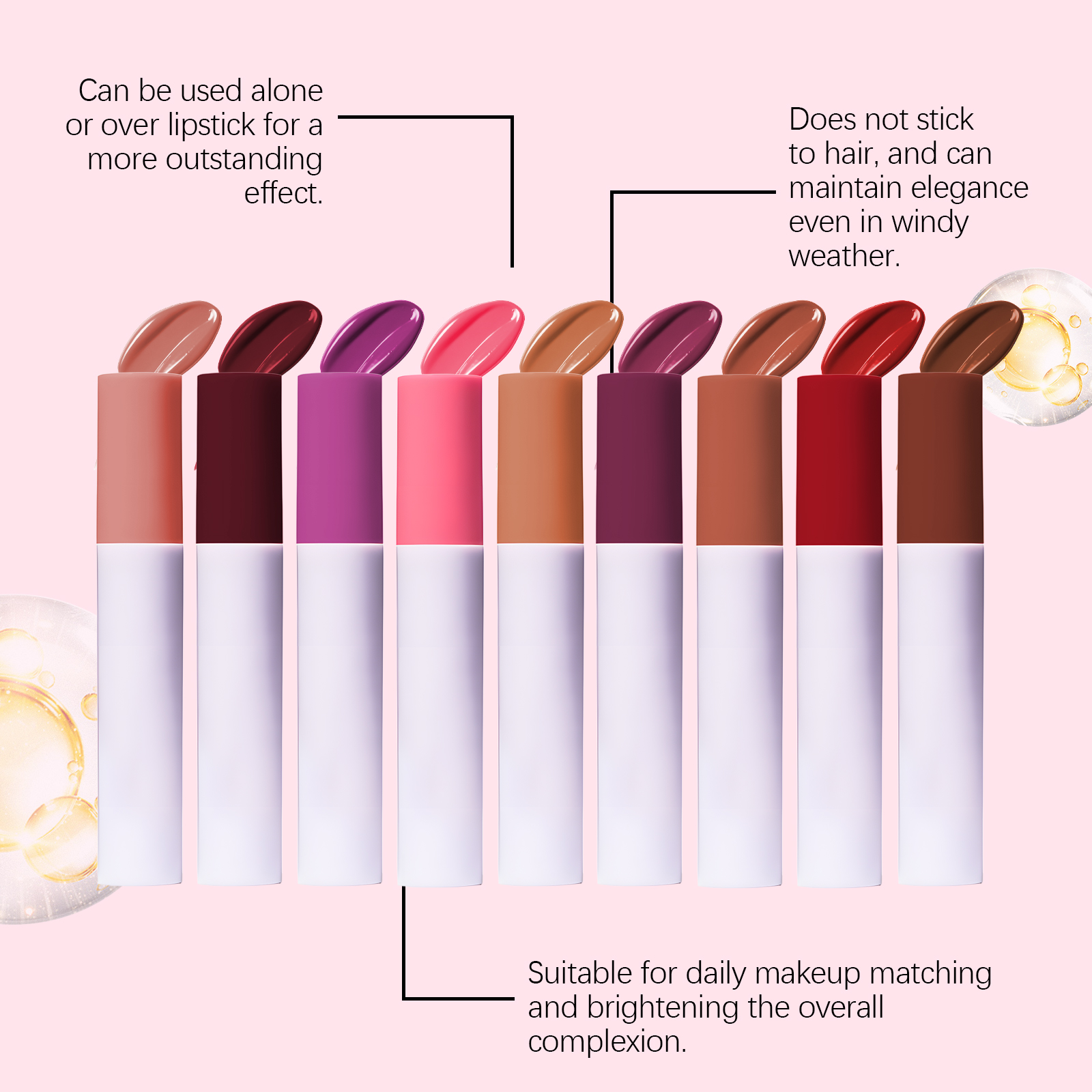 (LUCKY LOTUS) Mirror Gloss Hydrating Lip Oil Nourish Lip Skin Show Glossy Shine Moisturize Lip Care Serum