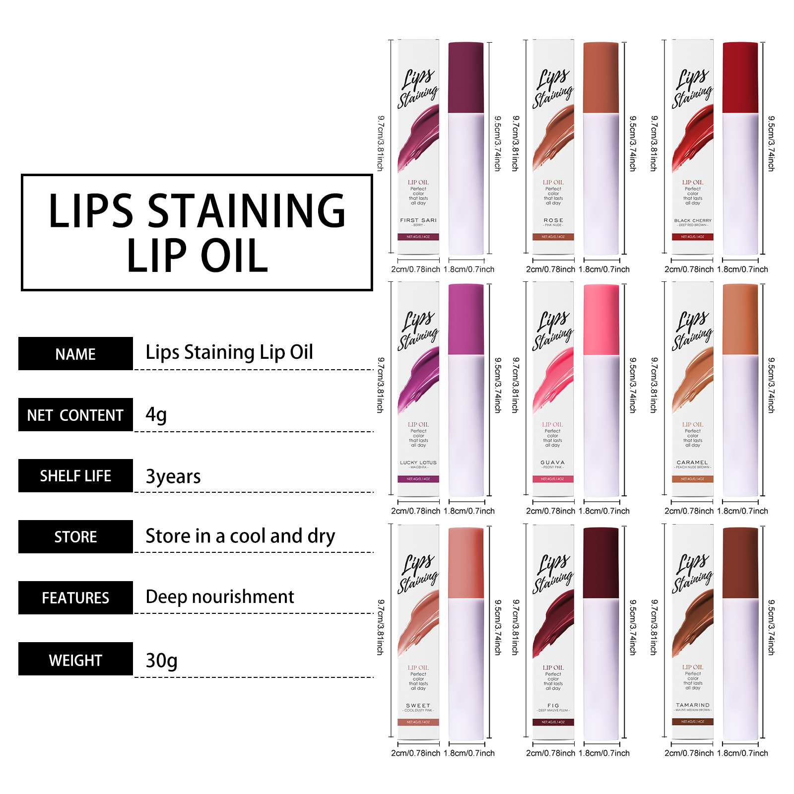 (LUCKY LOTUS) Mirror Gloss Hydrating Lip Oil Nourish Lip Skin Show Glossy Shine Moisturize Lip Care Serum