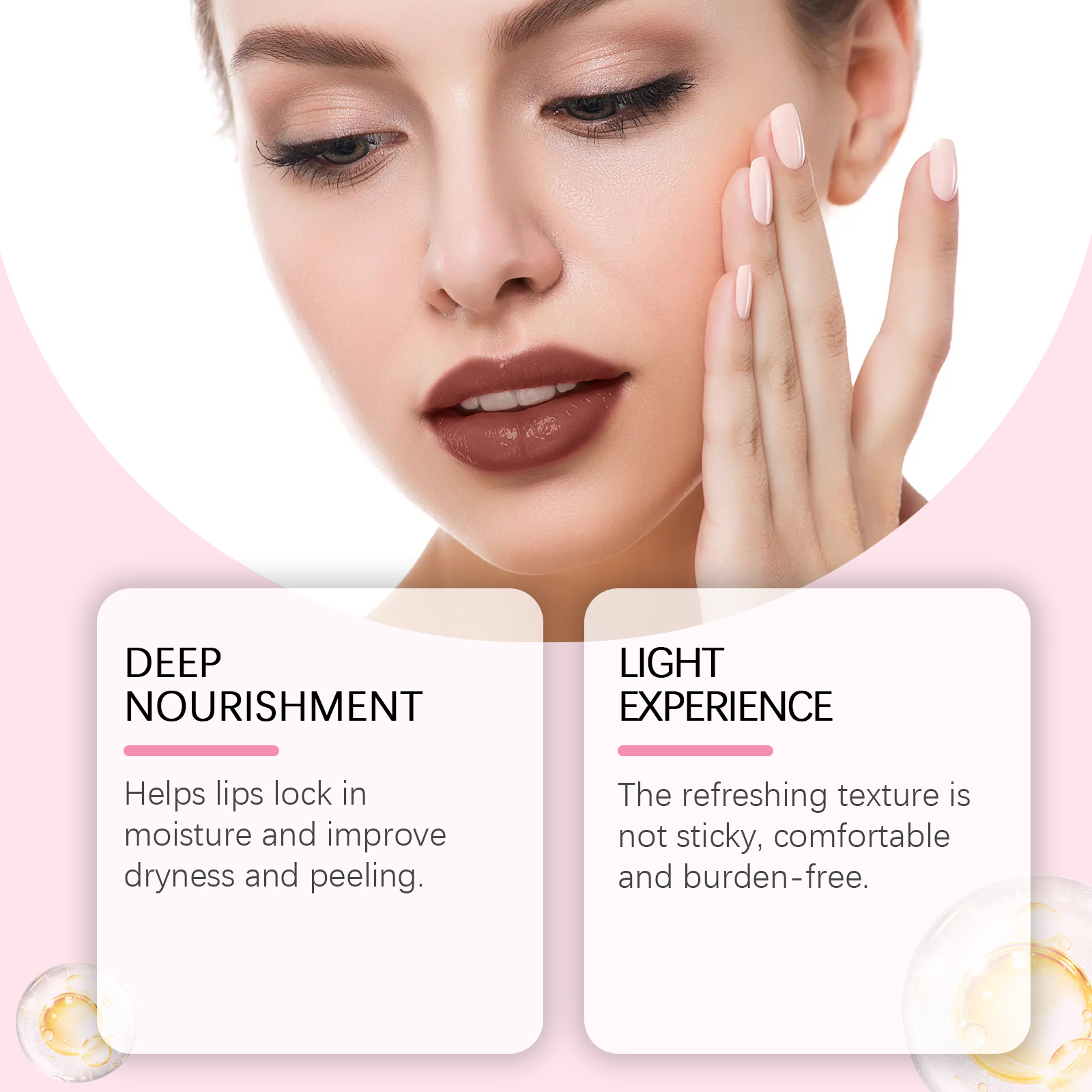 (LUCKY LOTUS) Mirror Gloss Hydrating Lip Oil Nourish Lip Skin Show Glossy Shine Moisturize Lip Care Serum