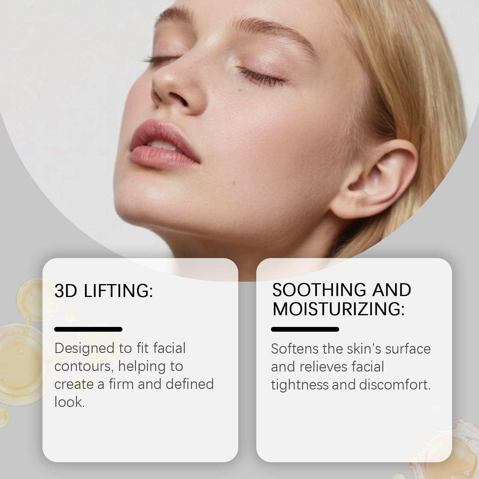 Facial Care Patch Breathable Thin Light Comfortable Wear Skin Fit Moisturize Jawline Daily Treatment