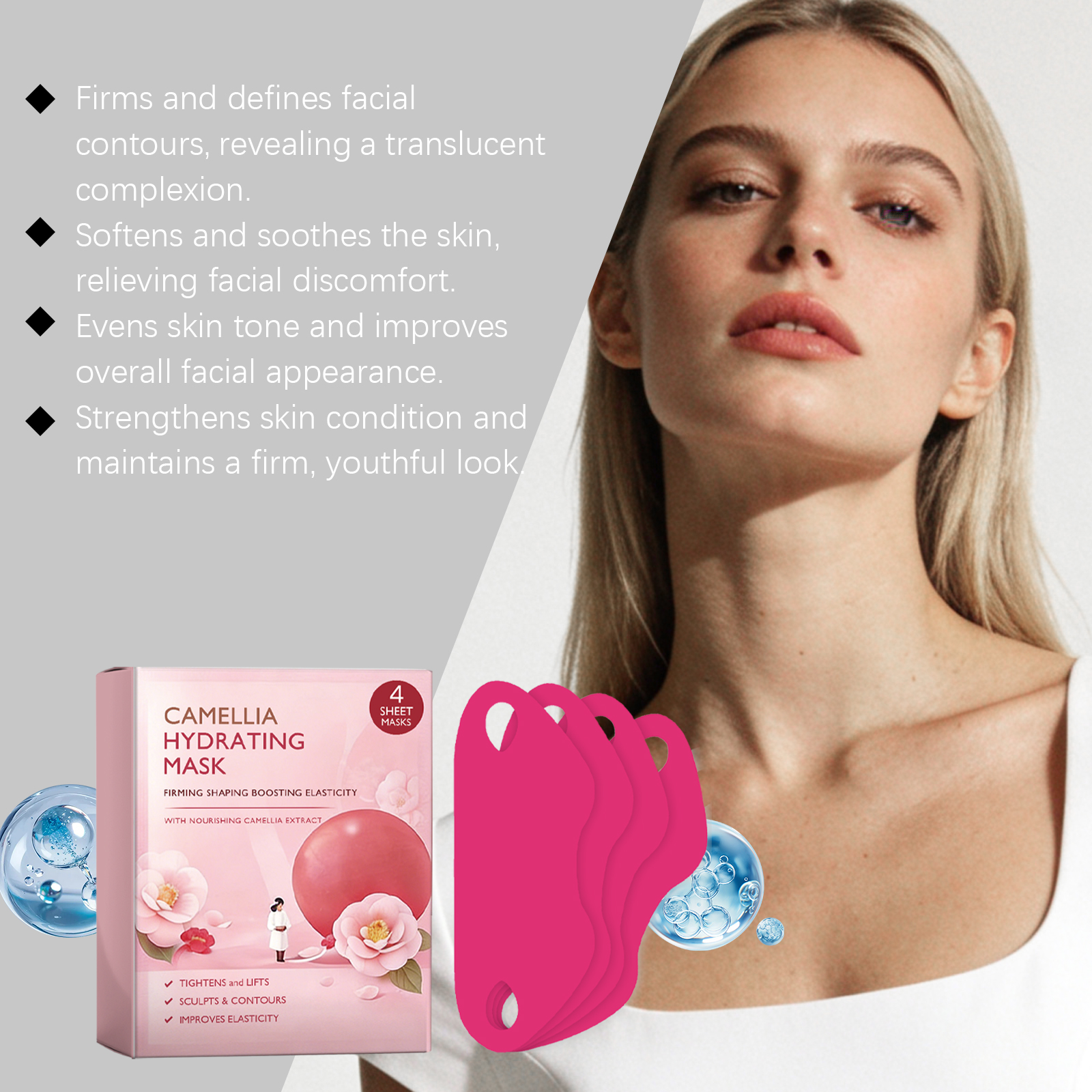 Facial Care Patch Breathable Thin Light Comfortable Wear Skin Fit Moisturize Jawline Daily Treatment