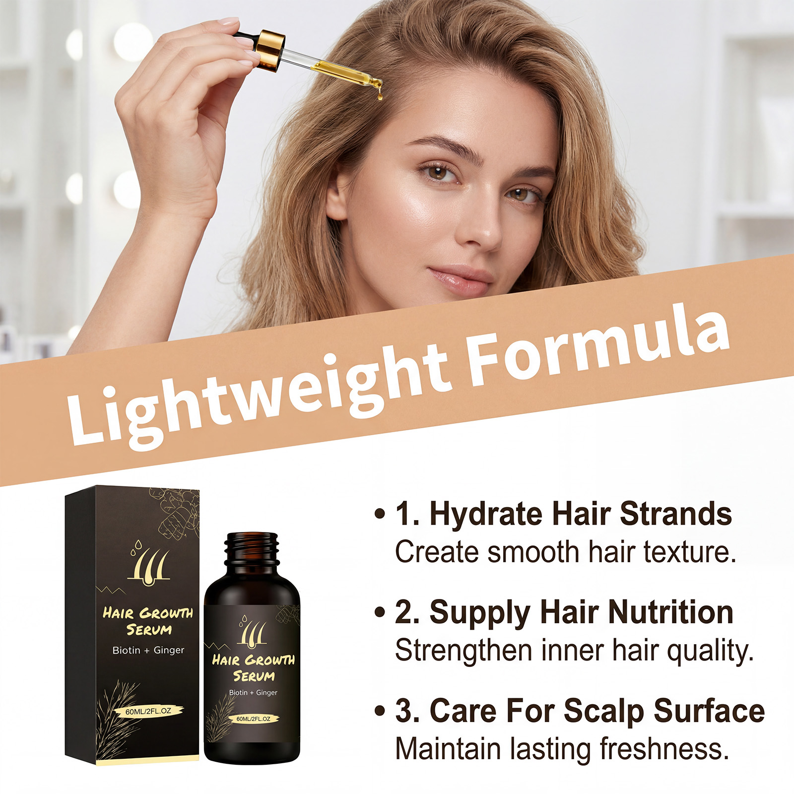 Hair Care Essence Supply Hair Nutrition Boost Shine Protect Scalp Strengthen Hair Light Texture Non Greasy