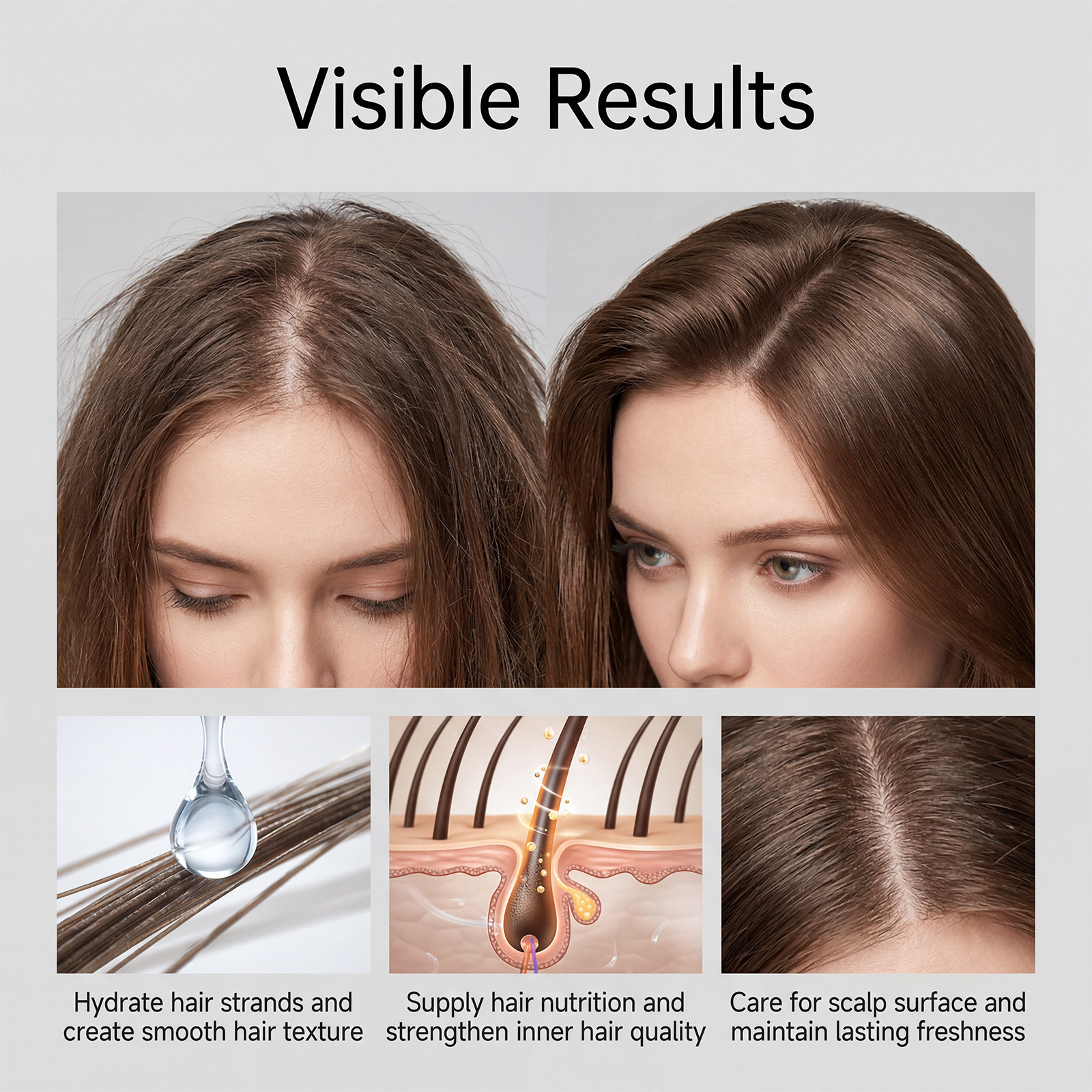 Hair Care Essence Supply Hair Nutrition Boost Shine Protect Scalp Strengthen Hair Light Texture Non Greasy