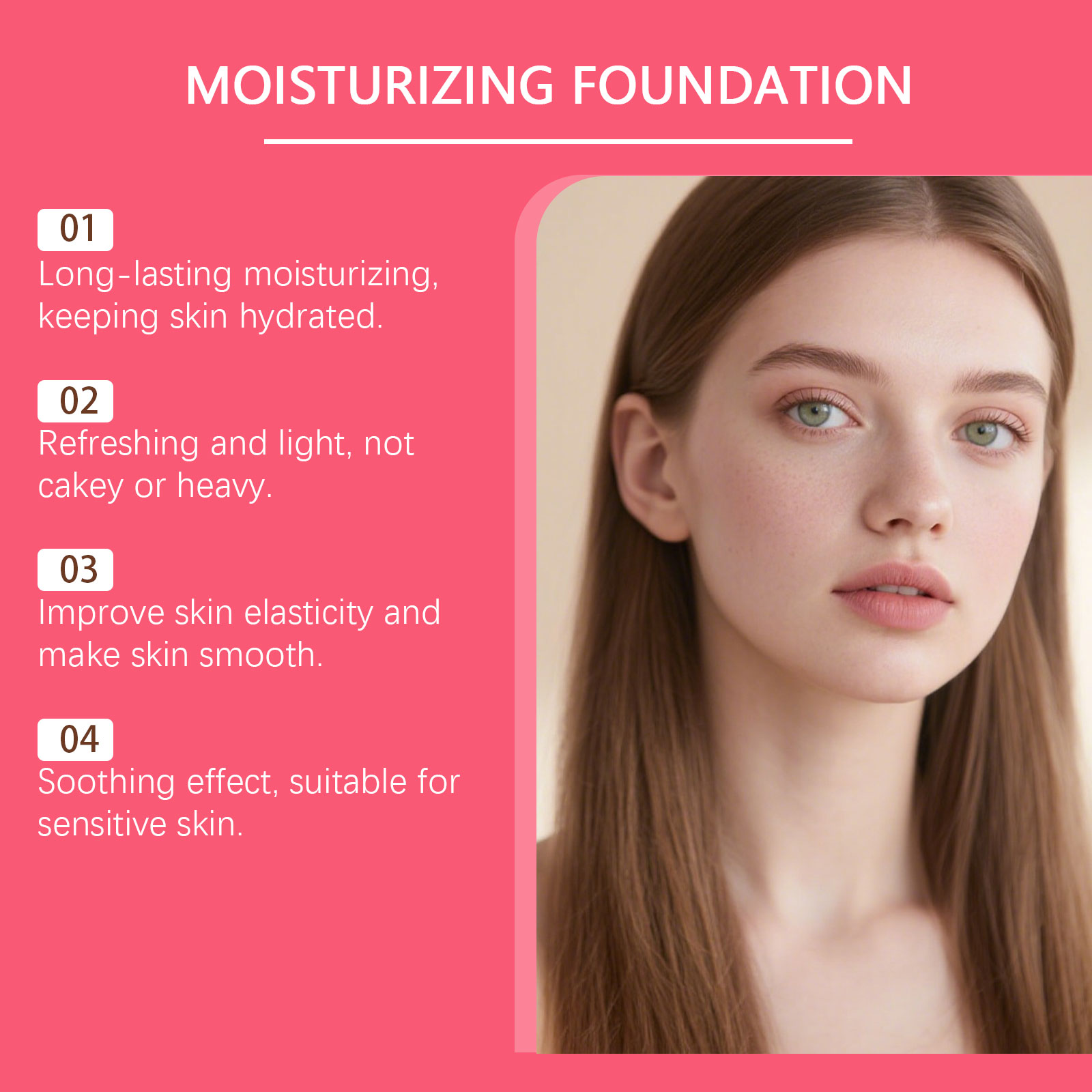 Natural Tone Moisturizing Foundation Cream Light Texture Hydrating Glossy Matte Sheer For Oily And Dry Skin