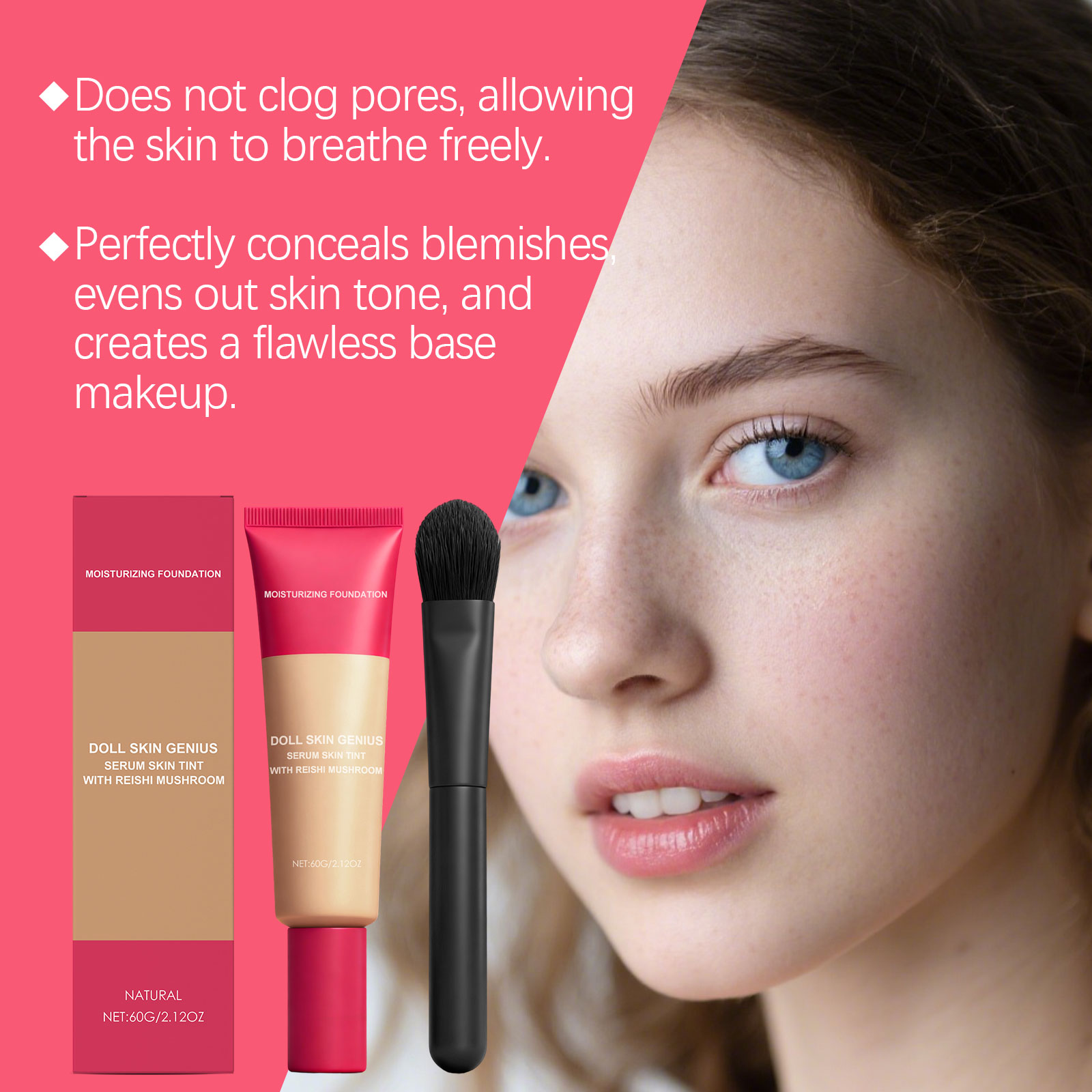Natural Tone Moisturizing Foundation Cream Light Texture Hydrating Glossy Matte Sheer For Oily And Dry Skin
