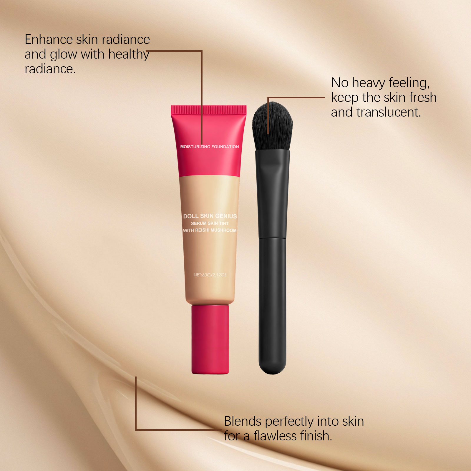 Natural Tone Moisturizing Foundation Cream Light Texture Hydrating Glossy Matte Sheer For Oily And Dry Skin