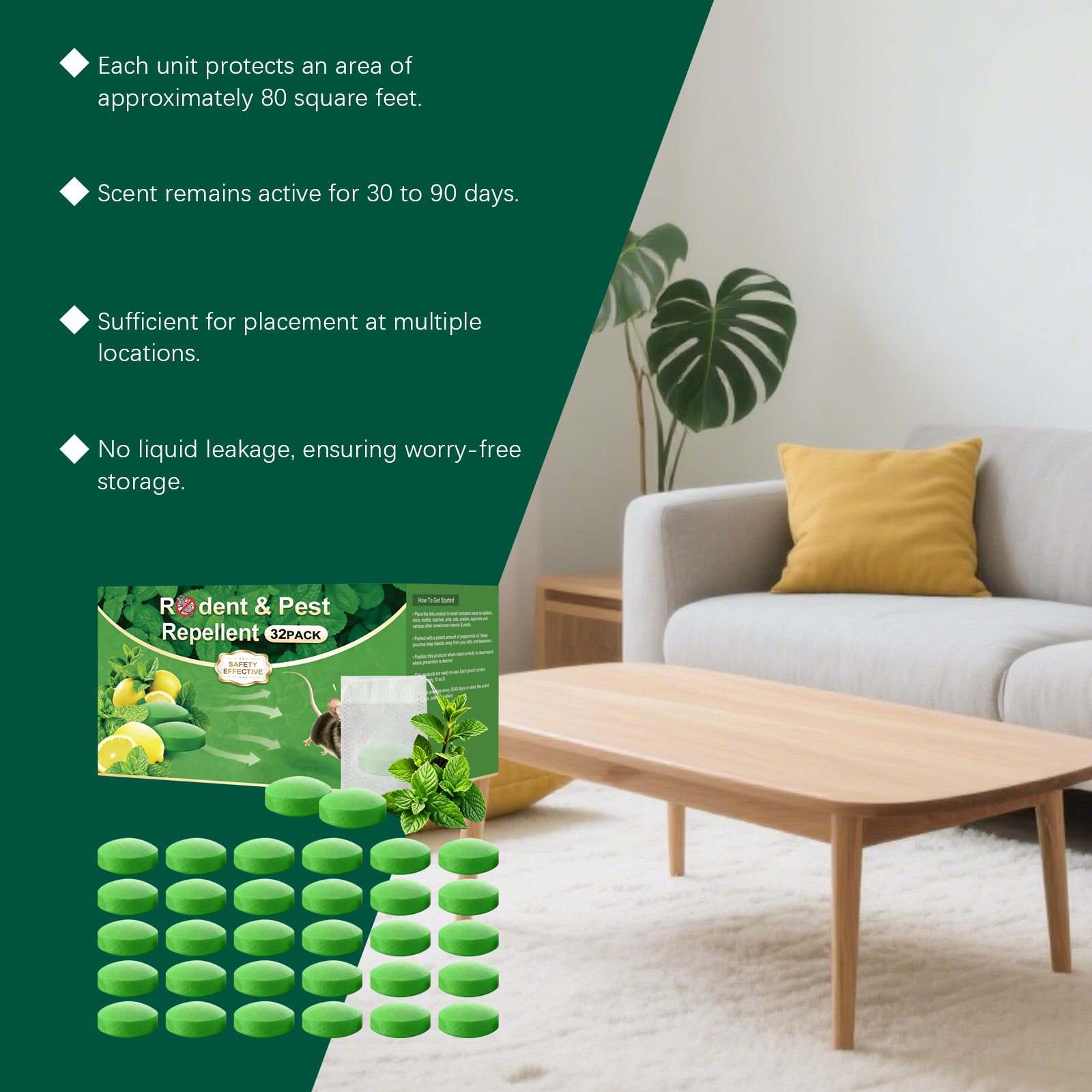 Rodent And Insect Repellent Pellets Daily Household Portable Deterrent Goods Indoor Outdoor Applicable Supplies