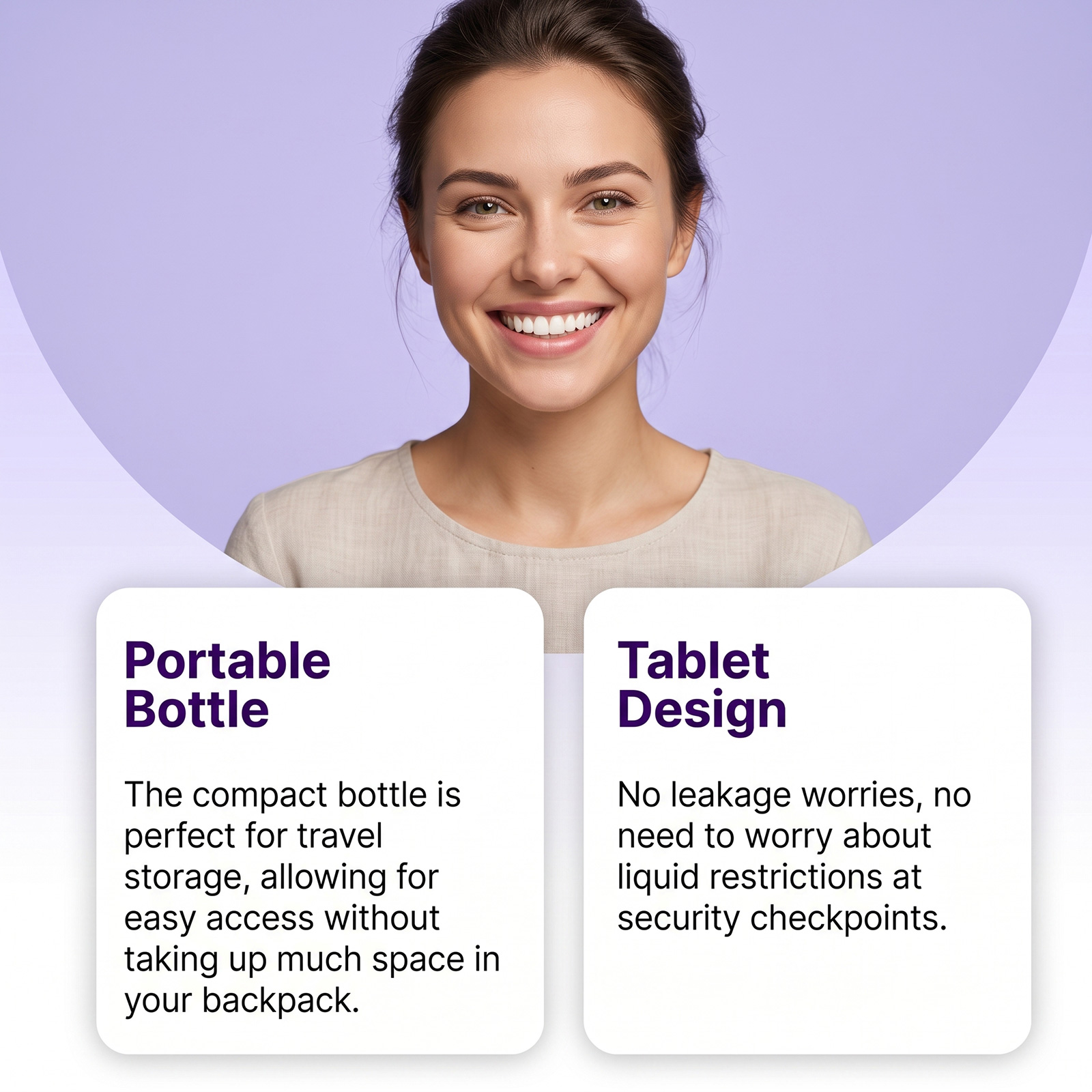 Purple Tooth Tablets Daily Gentle Comfort Care Clean Tooth Surface Long Lasting Fresh Breath Clean Protect Teeth
