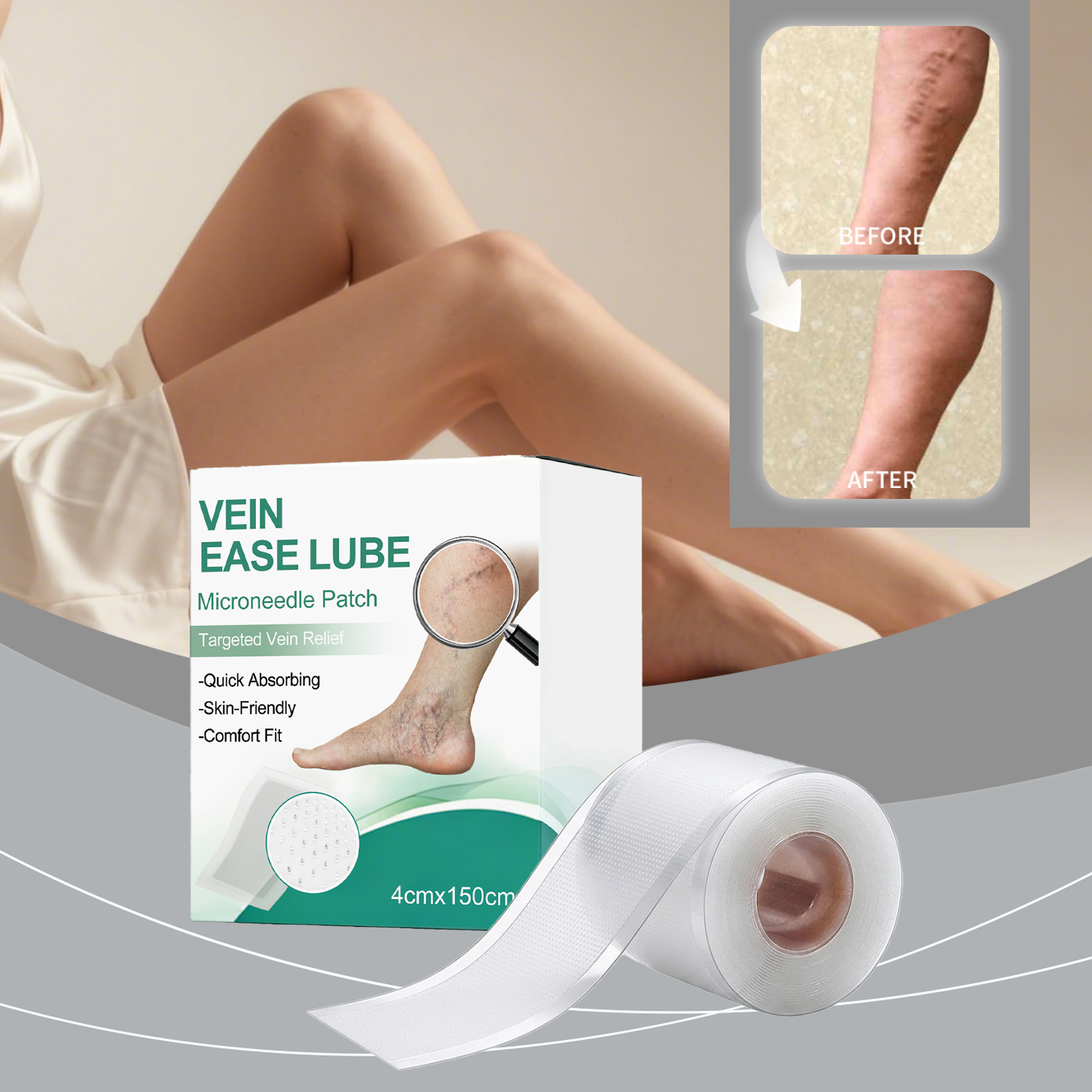 Leg Care Patch Mild Formula Light Texture Comfort Skin Portable Easy To Use For Leg Skincare