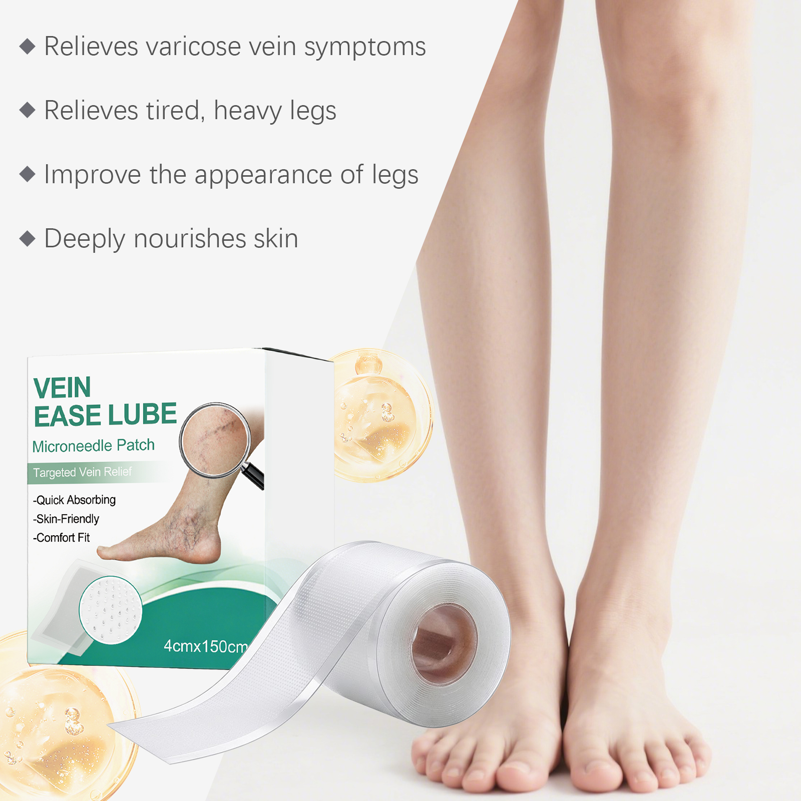 Leg Care Patch Mild Formula Light Texture Comfort Skin Portable Easy To Use For Leg Skincare