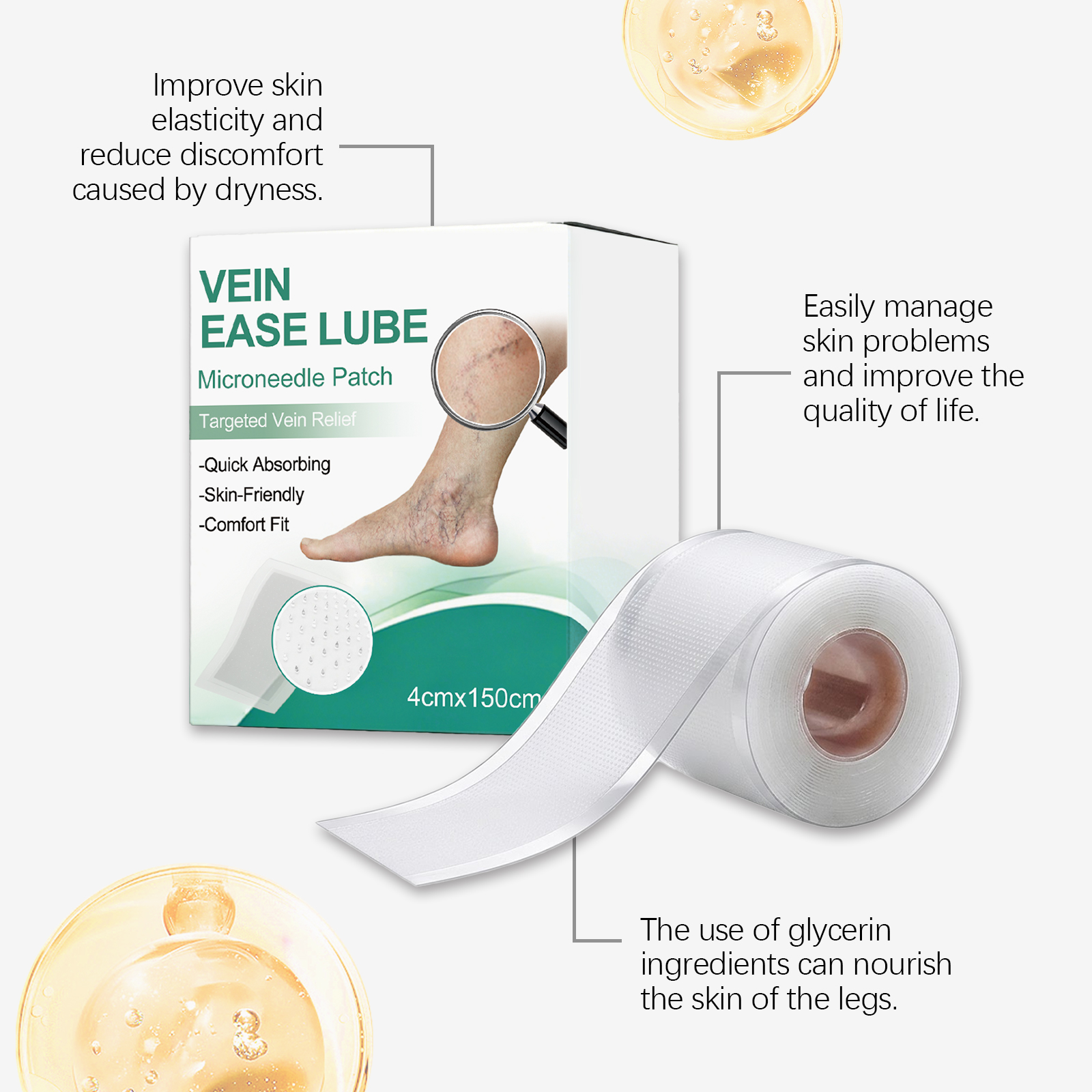 Leg Care Patch Mild Formula Light Texture Comfort Skin Portable Easy To Use For Leg Skincare