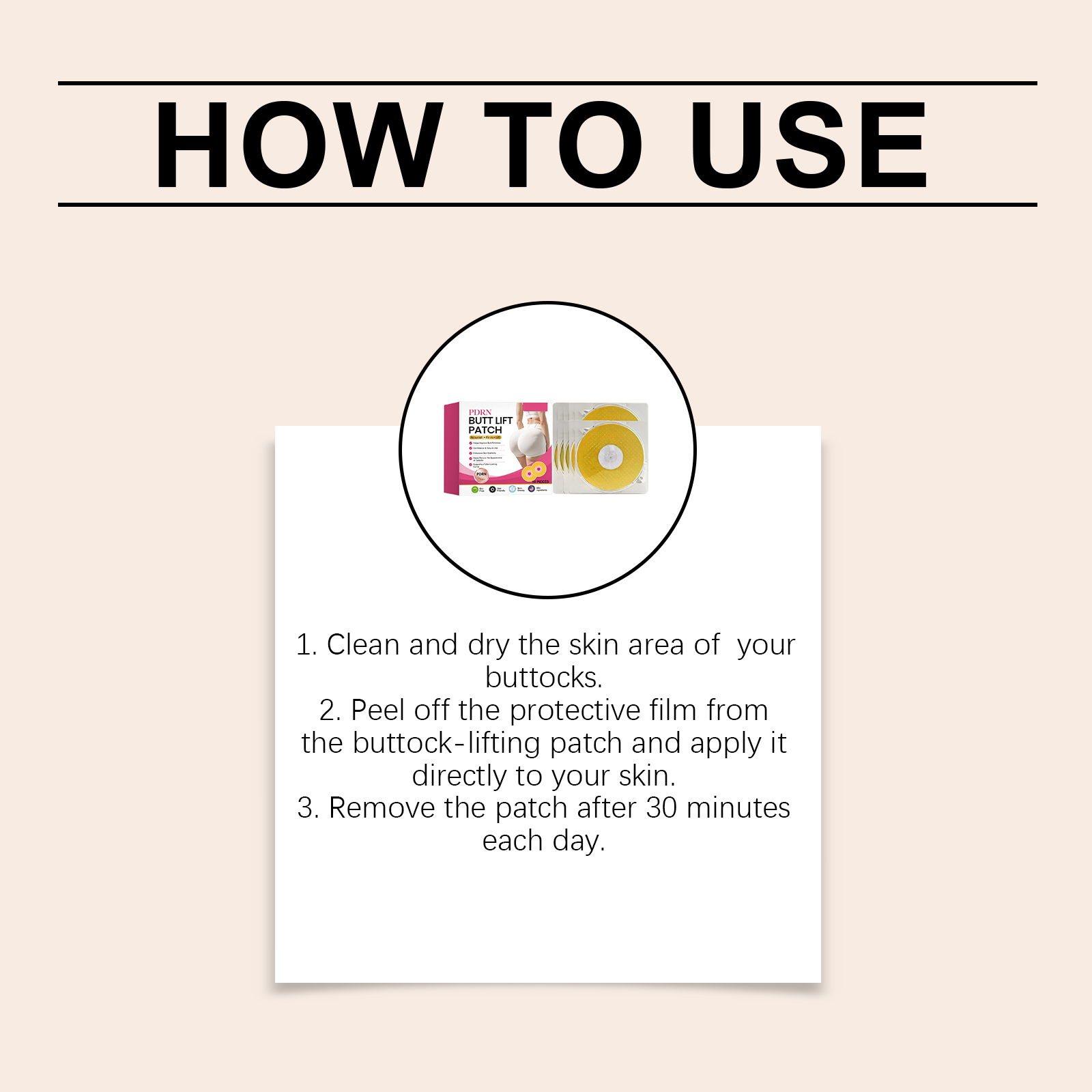 Buttock Care Patch Fit Curve Boost Buttock Elasticity Thin Close Breathable Skin Hydrate