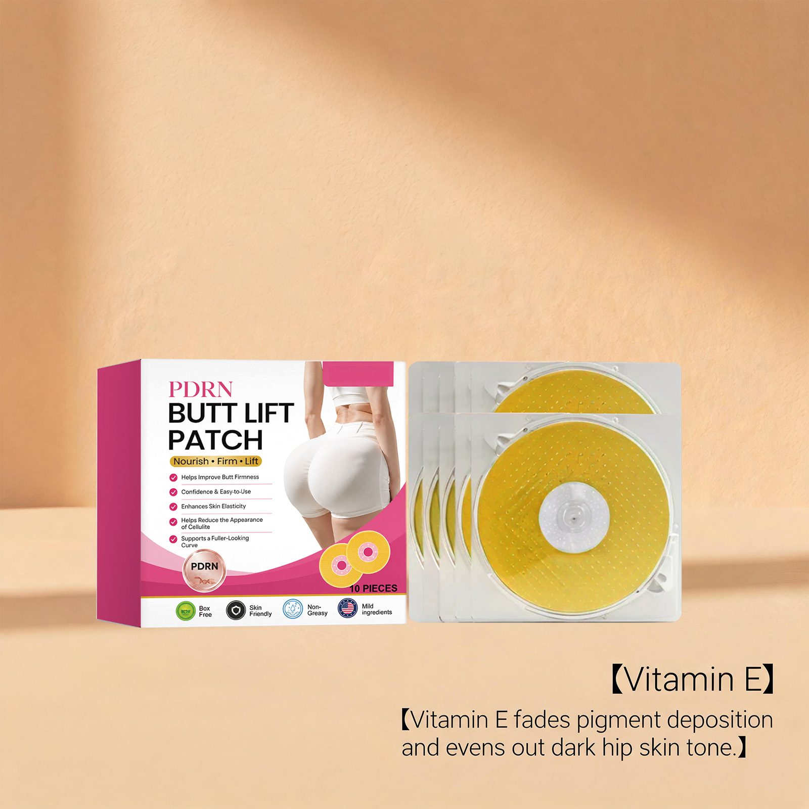 Buttock Care Patch Fit Curve Boost Buttock Elasticity Thin Close Breathable Skin Hydrate