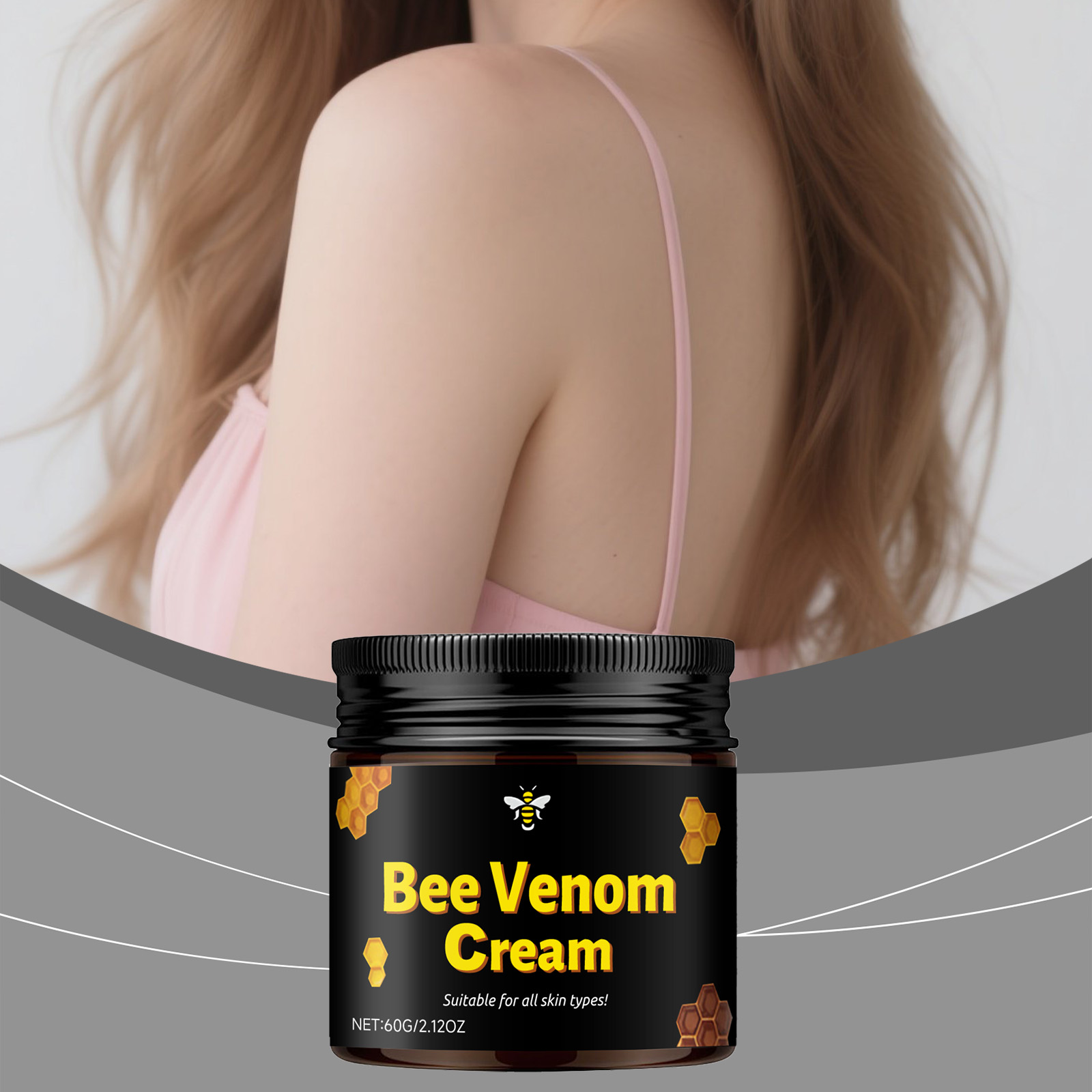 Bee Venom Care Cream Moist Gentle Hydrate Smooth Moisturize Easy Smear Body Skin Daily Care Lotion