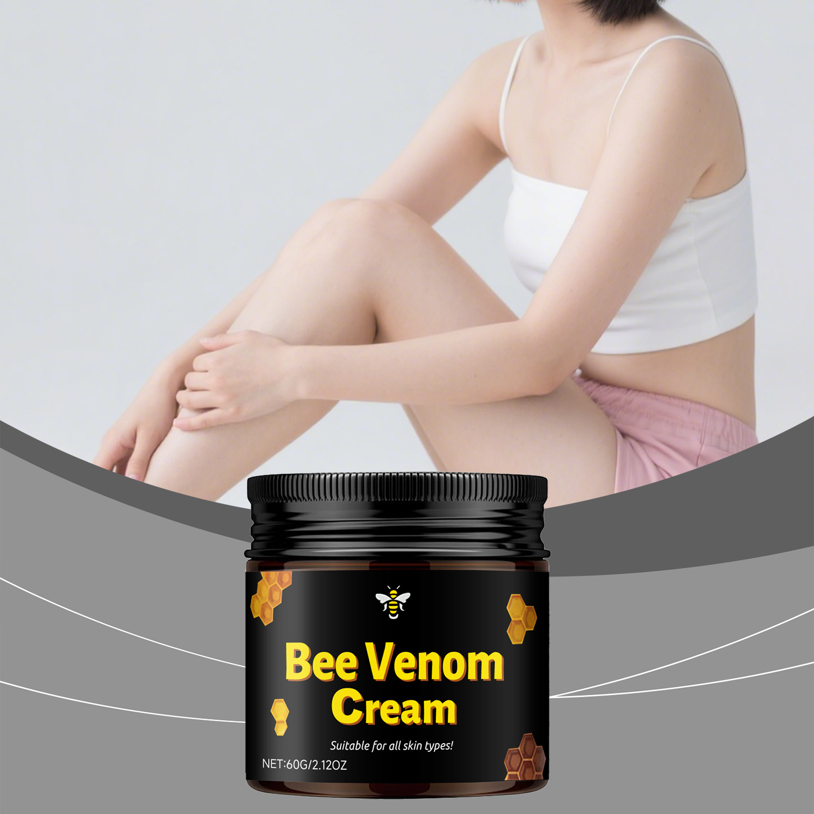 Bee Venom Care Cream Moist Gentle Hydrate Smooth Moisturize Easy Smear Body Skin Daily Care Lotion