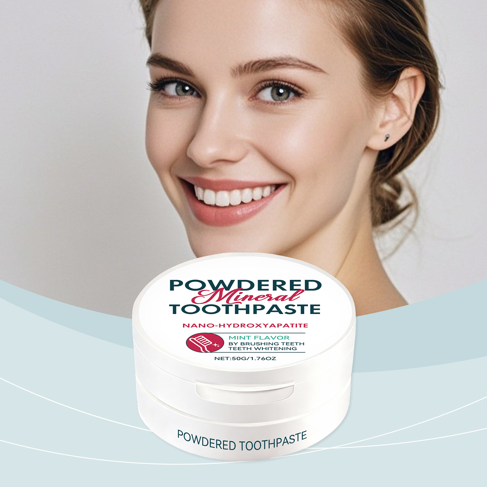 Brightening Care Dental Powder Fine Texture Mint Fresh Portable Multi Scenario Breath Freshen Oral Cleaning