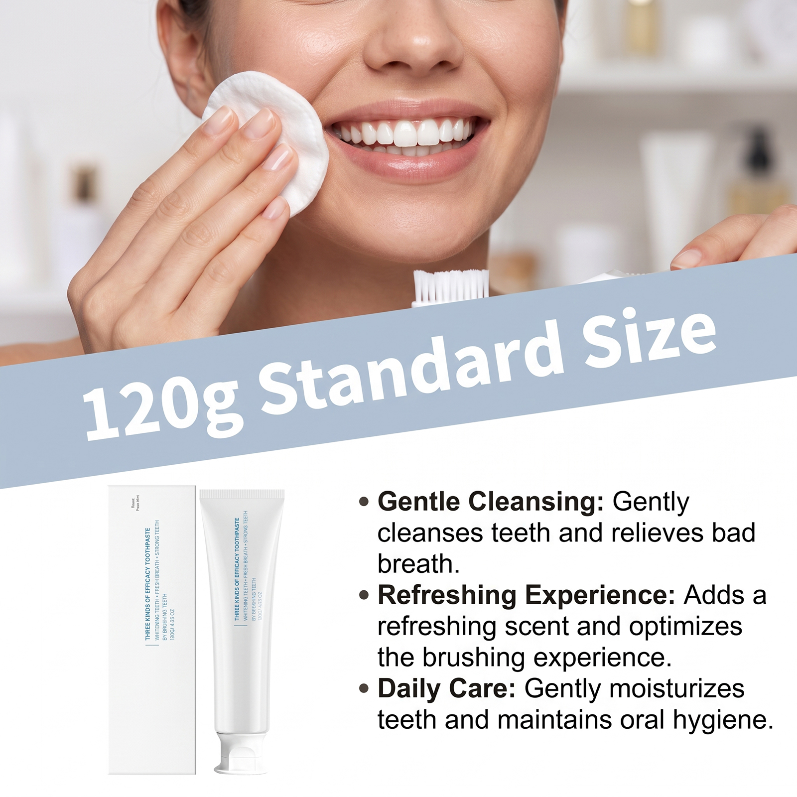Fresh Toothpaste Daily Care Maintain Tooth Surface Stain Yellow Adherent Residue Portable Oral Care