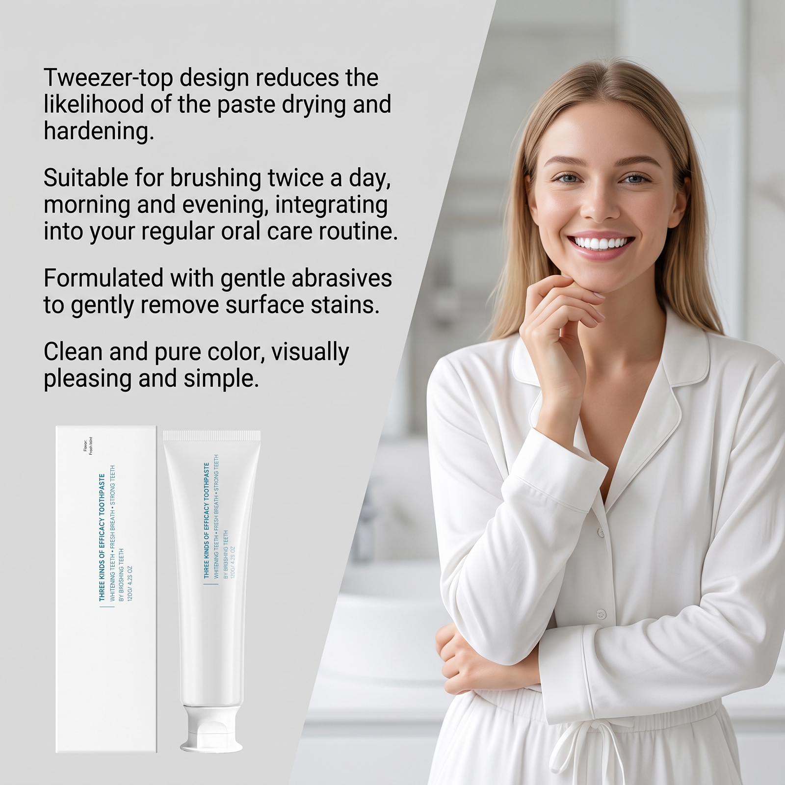Fresh Toothpaste Daily Care Maintain Tooth Surface Stain Yellow Adherent Residue Portable Oral Care