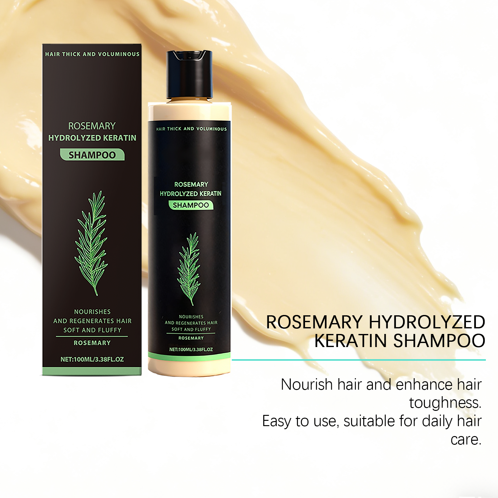 Rosemary Shampoo Moisturizing Cleansing Scalp Hair Refreshing Soft Herbal Extract Light Floating Hair Care Product