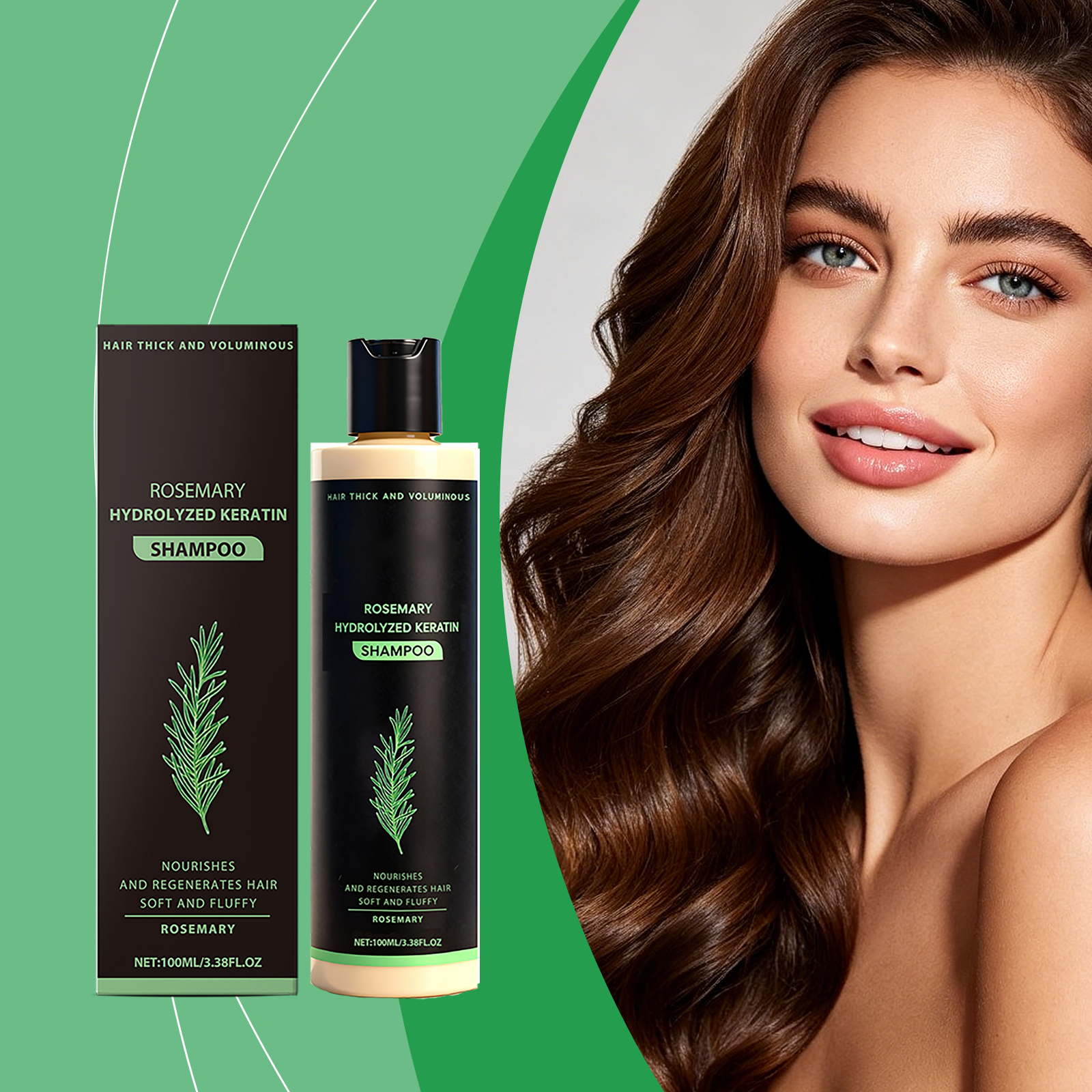 Rosemary Shampoo Moisturizing Cleansing Scalp Hair Refreshing Soft Herbal Extract Light Floating Hair Care Product