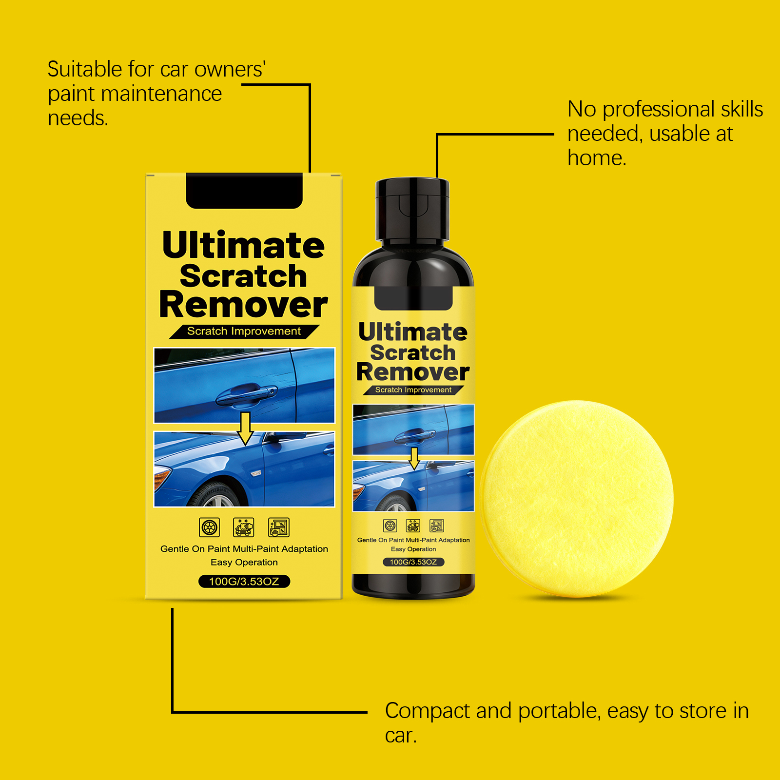 Car Scratch Care Kit Body Paint Polishing Renew Brightening Daily Maintenance Care Light Scratch Removal