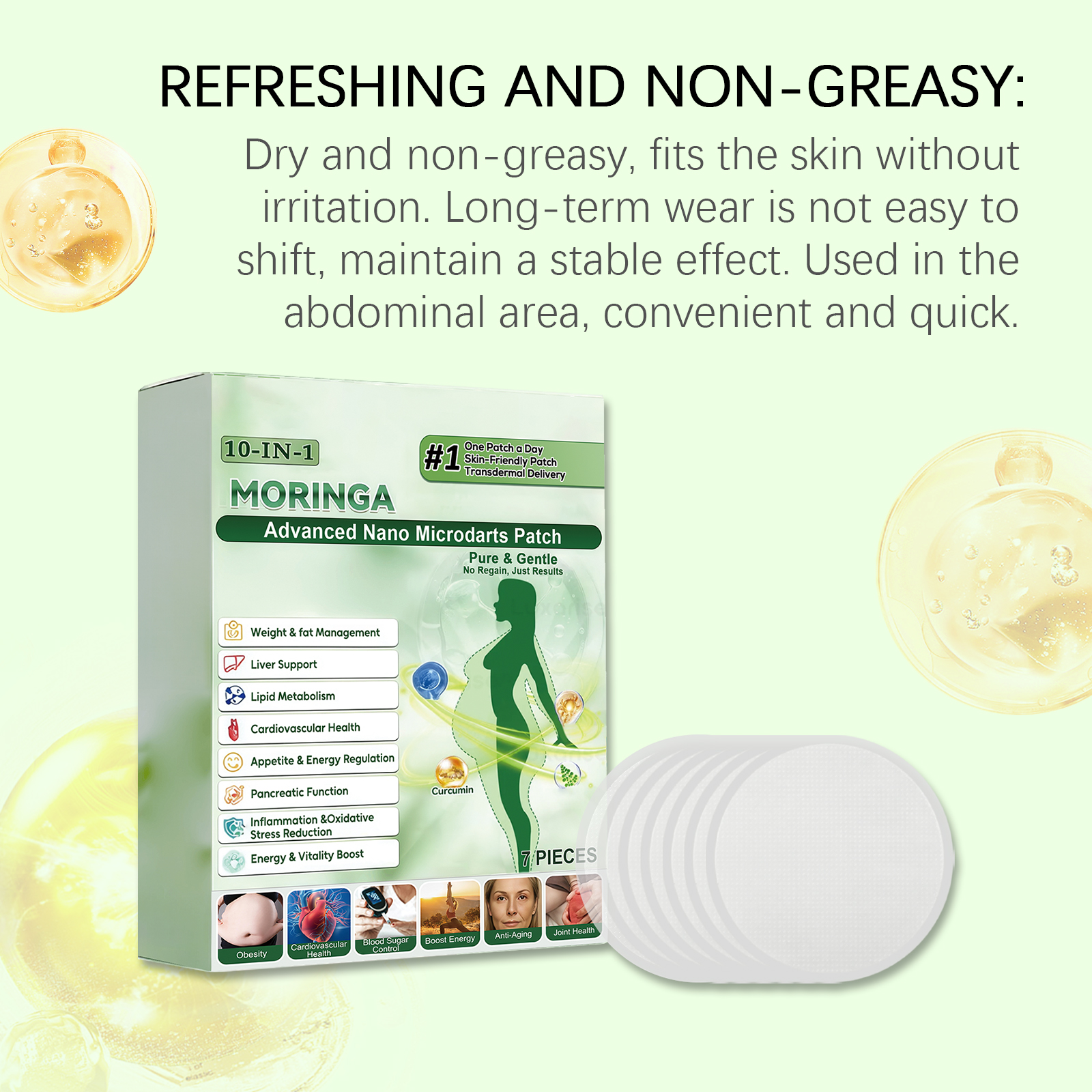 Moringa Body Care Patches Mild Ingredients Breathable Care Protect Whole Body Skin Graceful Shape