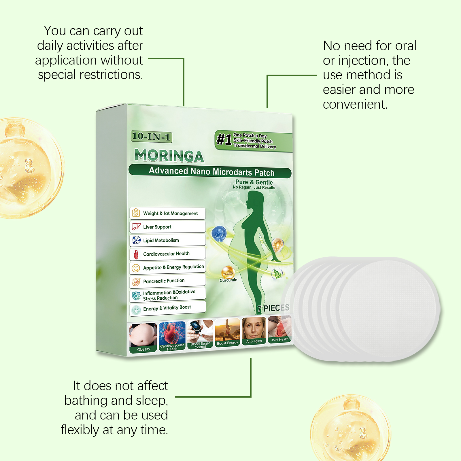 Moringa Body Care Patches Mild Ingredients Breathable Care Protect Whole Body Skin Graceful Shape