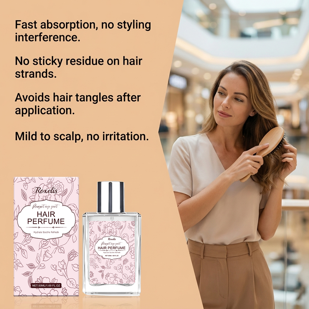 Soft Rose Scent Hair Fragrance Mild Natural Fresh Elegant Light Perfume Daily Portable Hair Fragrance Spray
