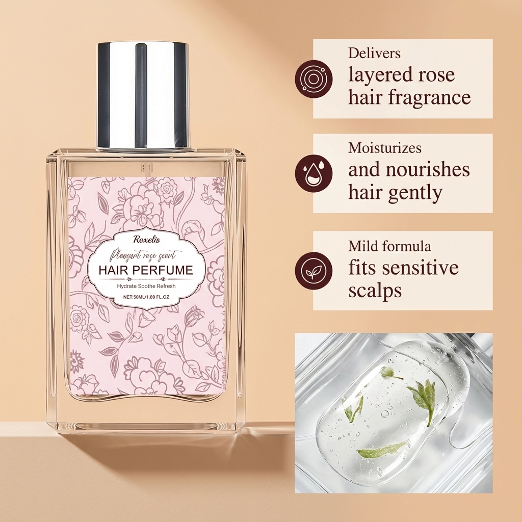 Soft Rose Scent Hair Fragrance Mild Natural Fresh Elegant Light Perfume Daily Portable Hair Fragrance Spray