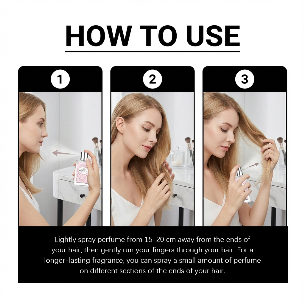 Soft Rose Scent Hair Fragrance Mild Natural Fresh Elegant Light Perfume Daily Portable Hair Fragrance Spray