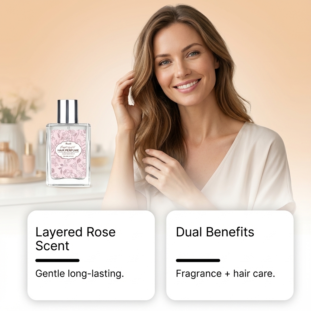 Soft Rose Scent Hair Fragrance Mild Natural Fresh Elegant Light Perfume Daily Portable Hair Fragrance Spray