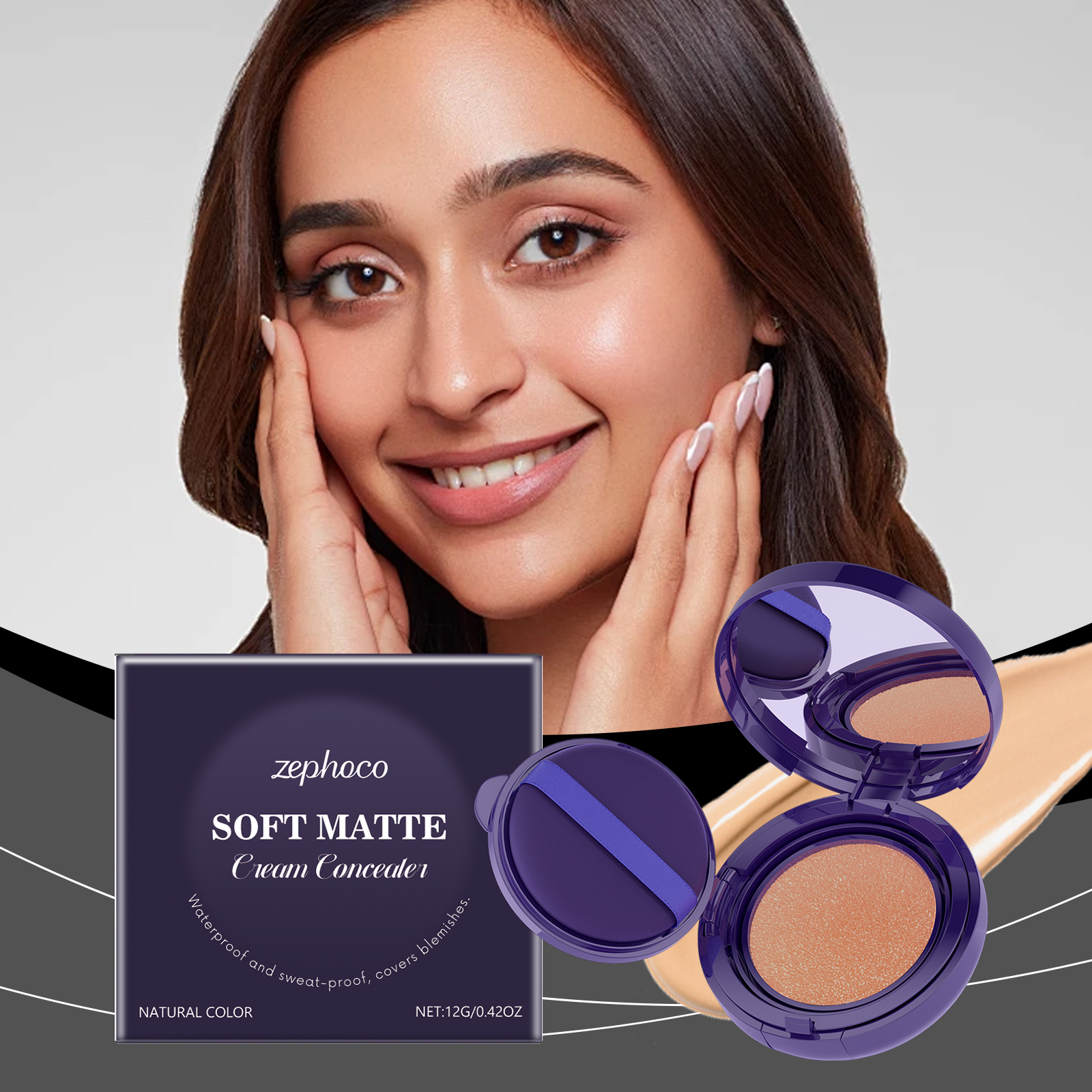 Moisturizing Concealer Cushion Maintains Long Wear Covers Skin Blemishes Creates Natural Bare Skin Makeup Look