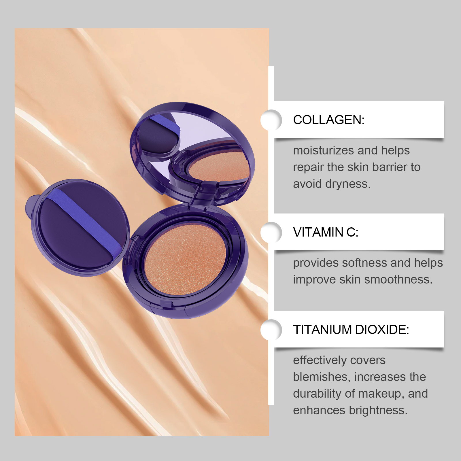 Moisturizing Concealer Cushion Maintains Long Wear Covers Skin Blemishes Creates Natural Bare Skin Makeup Look