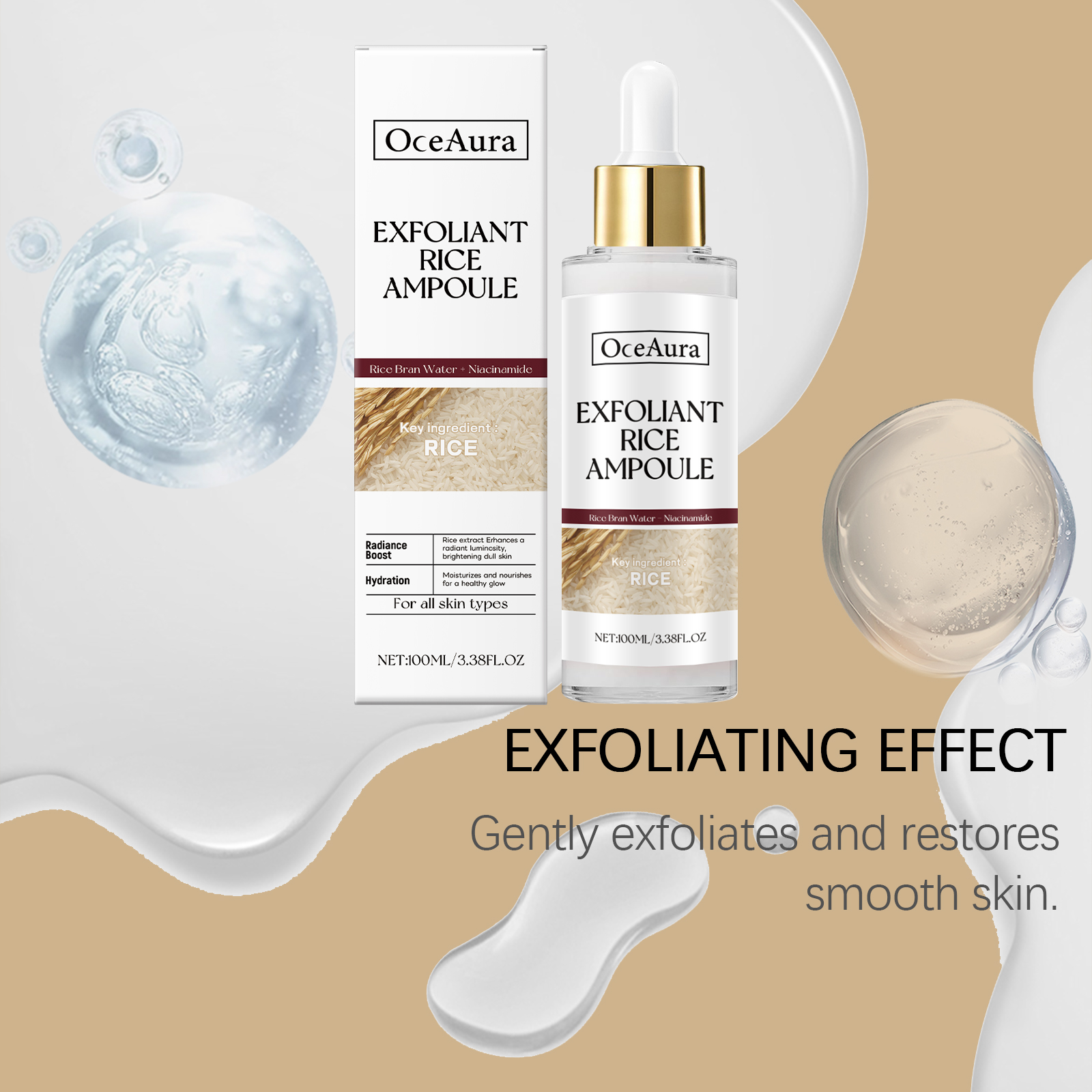 Rice Moisturizing Exfoliating Liquid Nourishes Hydrates Gently Exfoliates Protects Tender Skin Moisturizing Lotion