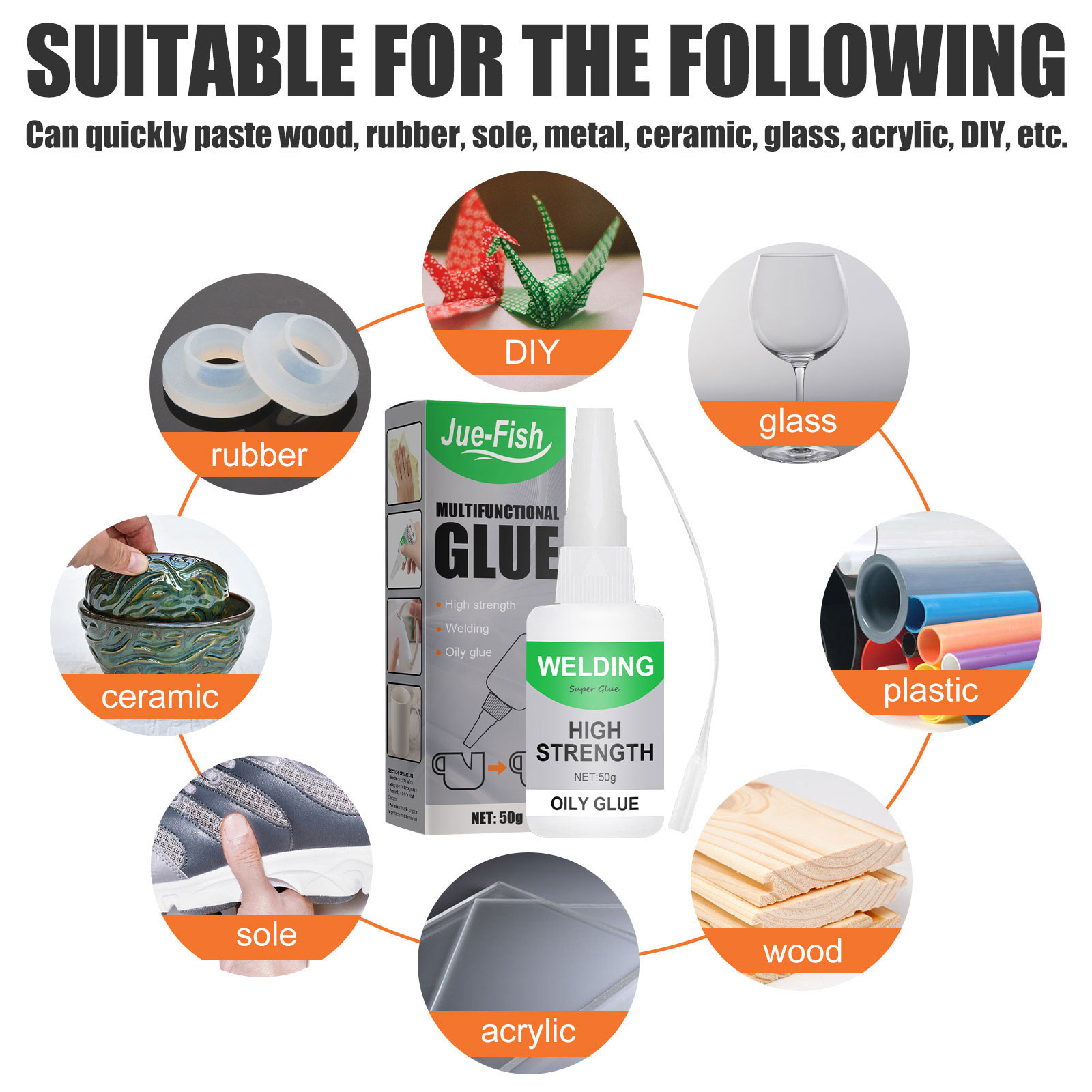 Multi Purpose Ceramic Waterproof Clear Glue Fast Drying For Glass Wood Metal Tile General Repair 30g