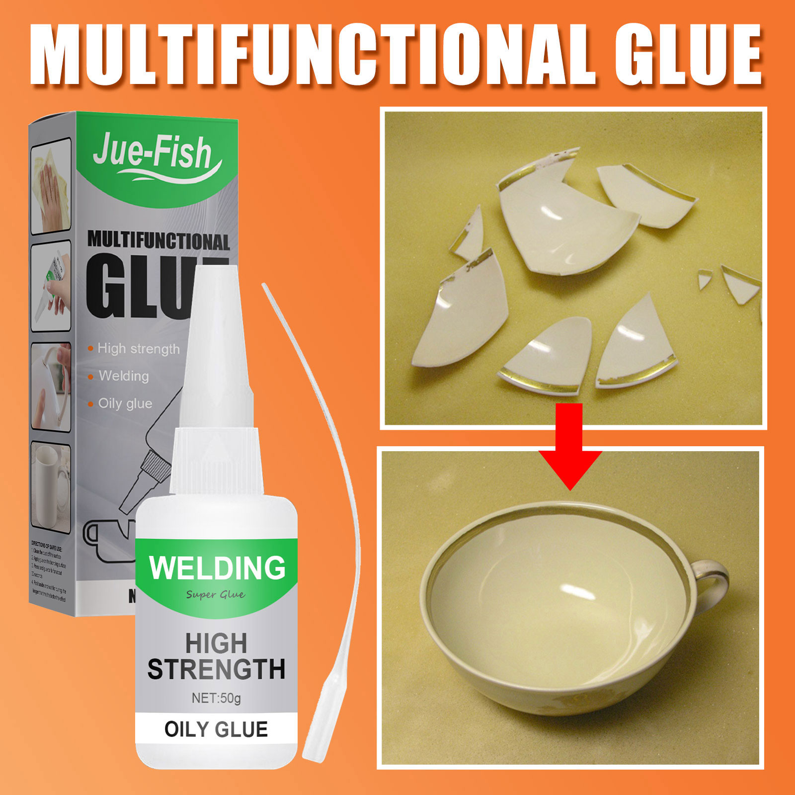 Multi Purpose Ceramic Waterproof Clear Glue Fast Drying For Glass Wood Metal Tile General Repair 30g