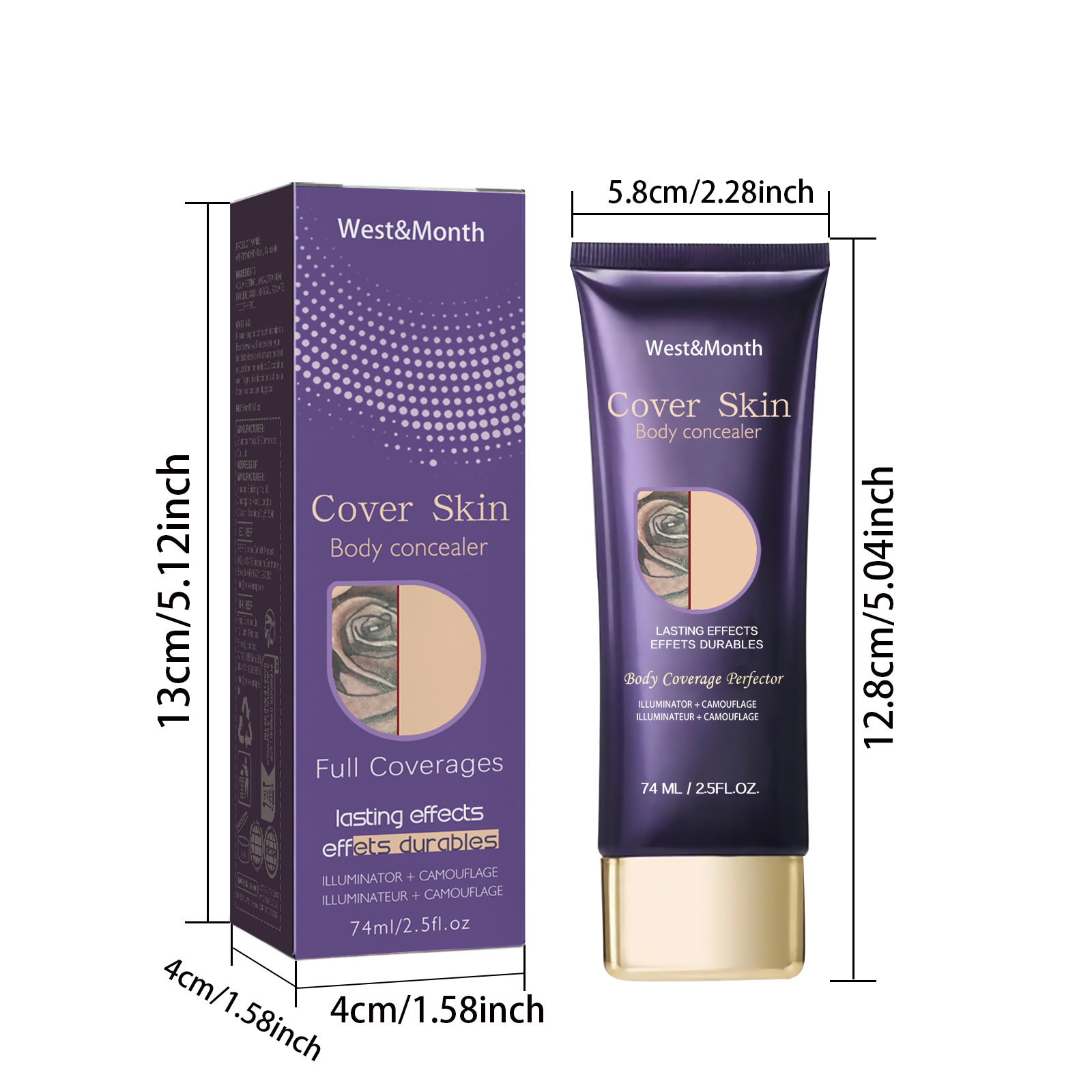 Body Concealer Cream Waterproof Camouflage For Tattoos Scars Birthmarks Veins And Uneven Skin Tone Daily Coverage