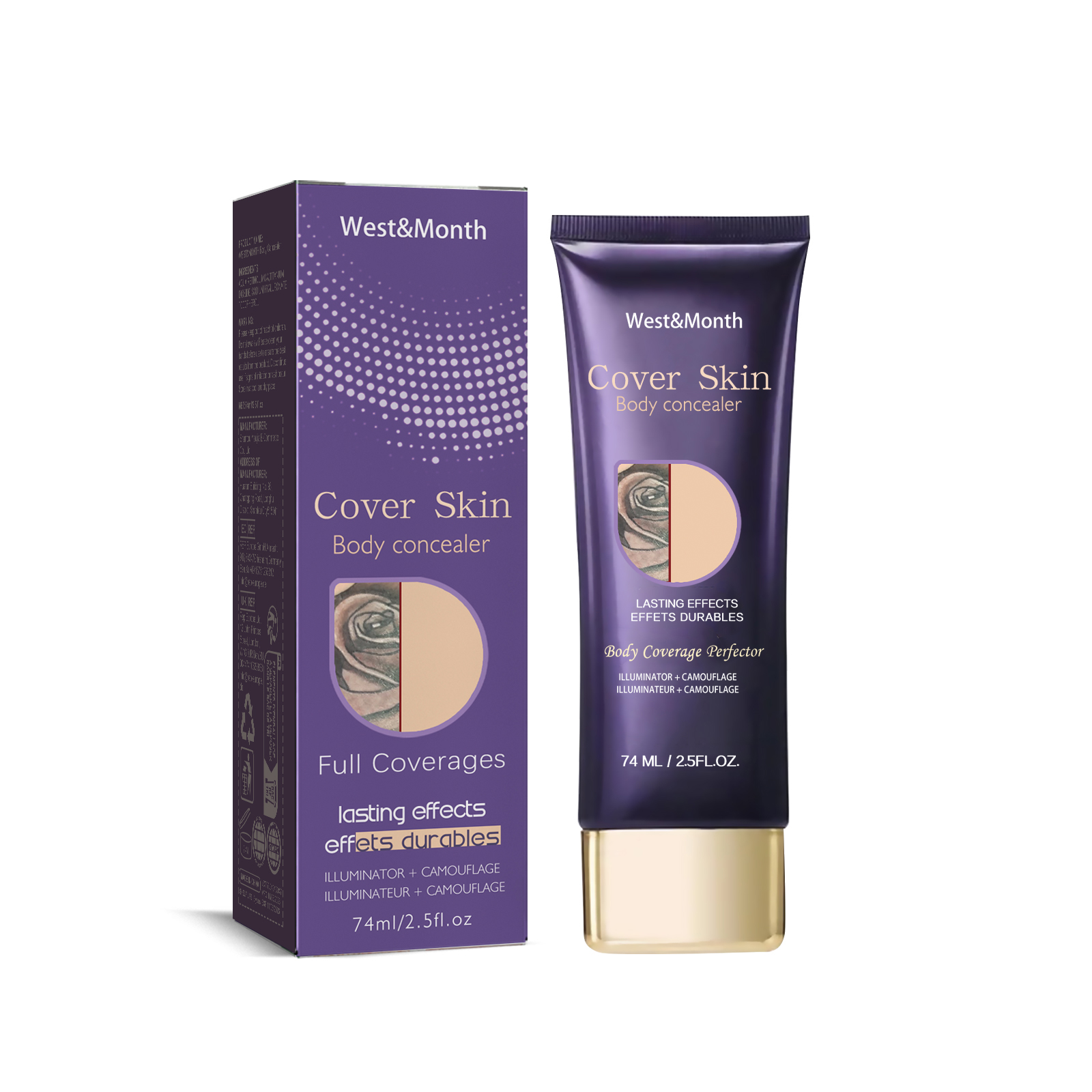 Body Concealer Cream Waterproof Camouflage For Tattoos Scars Birthmarks Veins And Uneven Skin Tone Daily Coverage