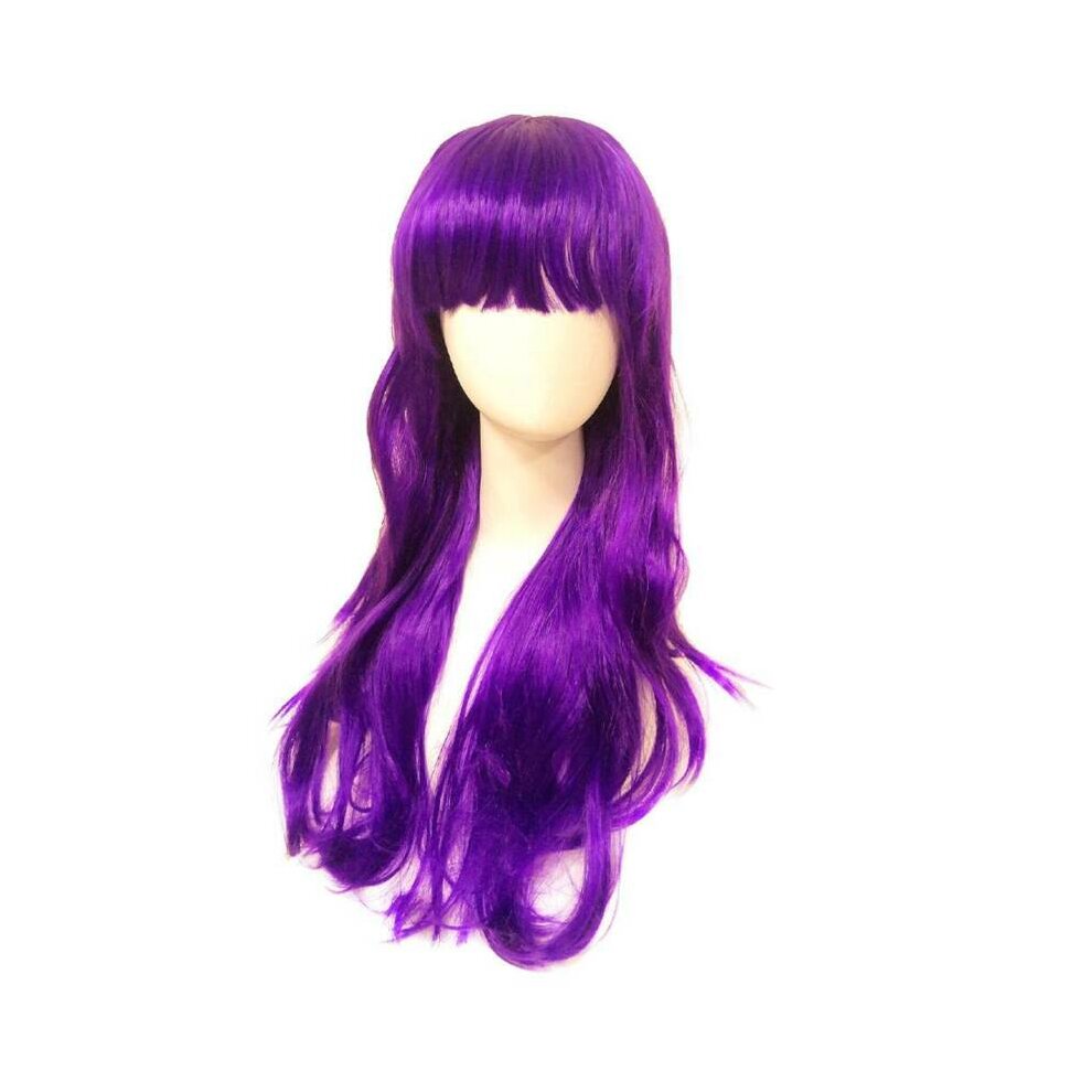 Girls Descendants 2 Mal Wig Cosplay Fancy Dress Halloween Long Curly Hair Dress