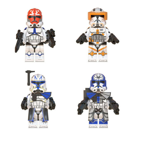 4PCS Star Wars Clone Trooper Cody Rex Commander Fit Lego Minifigures