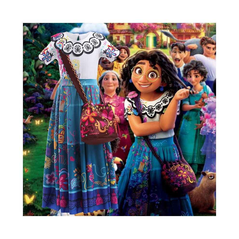 (8-10 Years	) AmzBarley Mirabel Madrigal Dress | Children's Encanto Costume Girl's Skirt