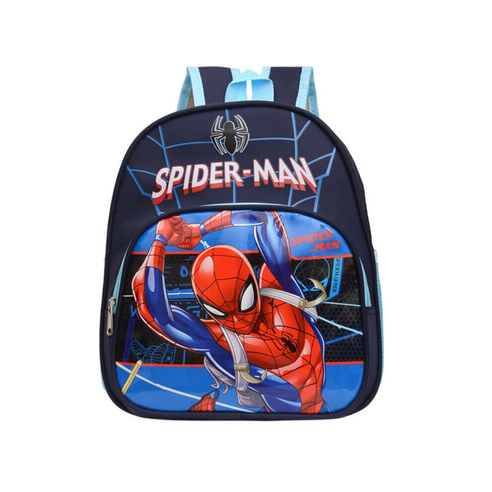 Spiderman Children Backpack Superhero School Bag Cartoon Backpack Shoulder Casual Bag Adjustable Lightweight for Primary School Toddlers Kids Boys Girls Dark Blue 30cmx27cm