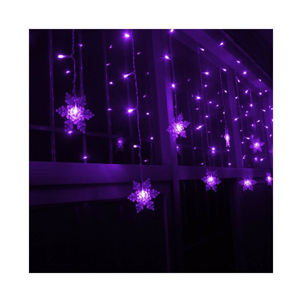 (Multi) 96 LED Snowflake Lights Christmas Fairy String Light Xmas Halloween Home Decor