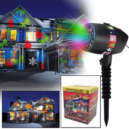 Christmas Projector Lights LED Projection Lamp with 12 HD Slides Patterns IP65 Waterproof Remote Control New Year Gift Easter Birthday Xmas Party Home Indoor Decorations